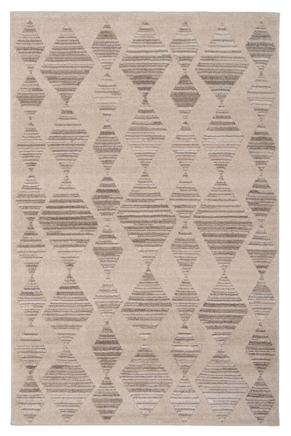 Kukoon Neutral Beige Diamond Geometric Area Rug