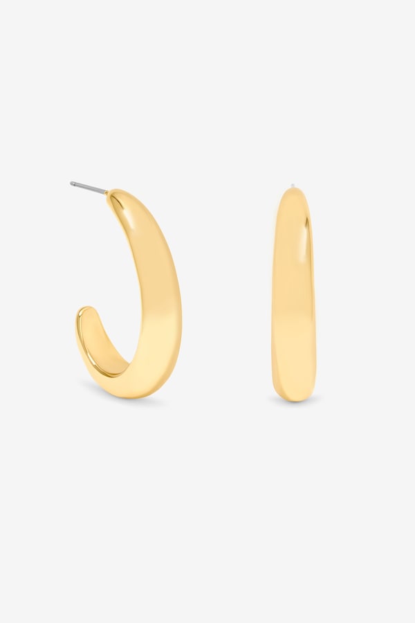 Jon Richard Gold Plated Polished Large Curve Hoops