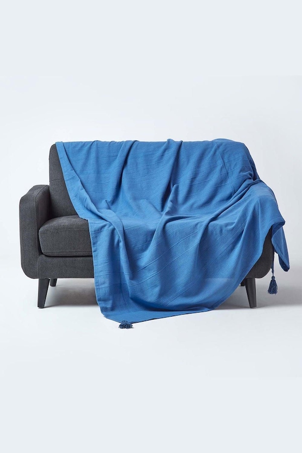 Homescapes Cotton Rajput Ribbed Throw