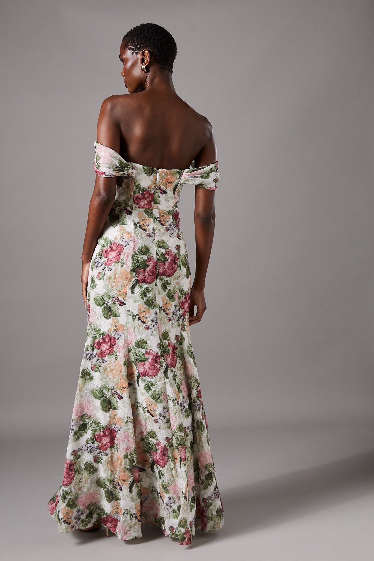 Coast Floral Bardot Maxi Dress Cream image 3