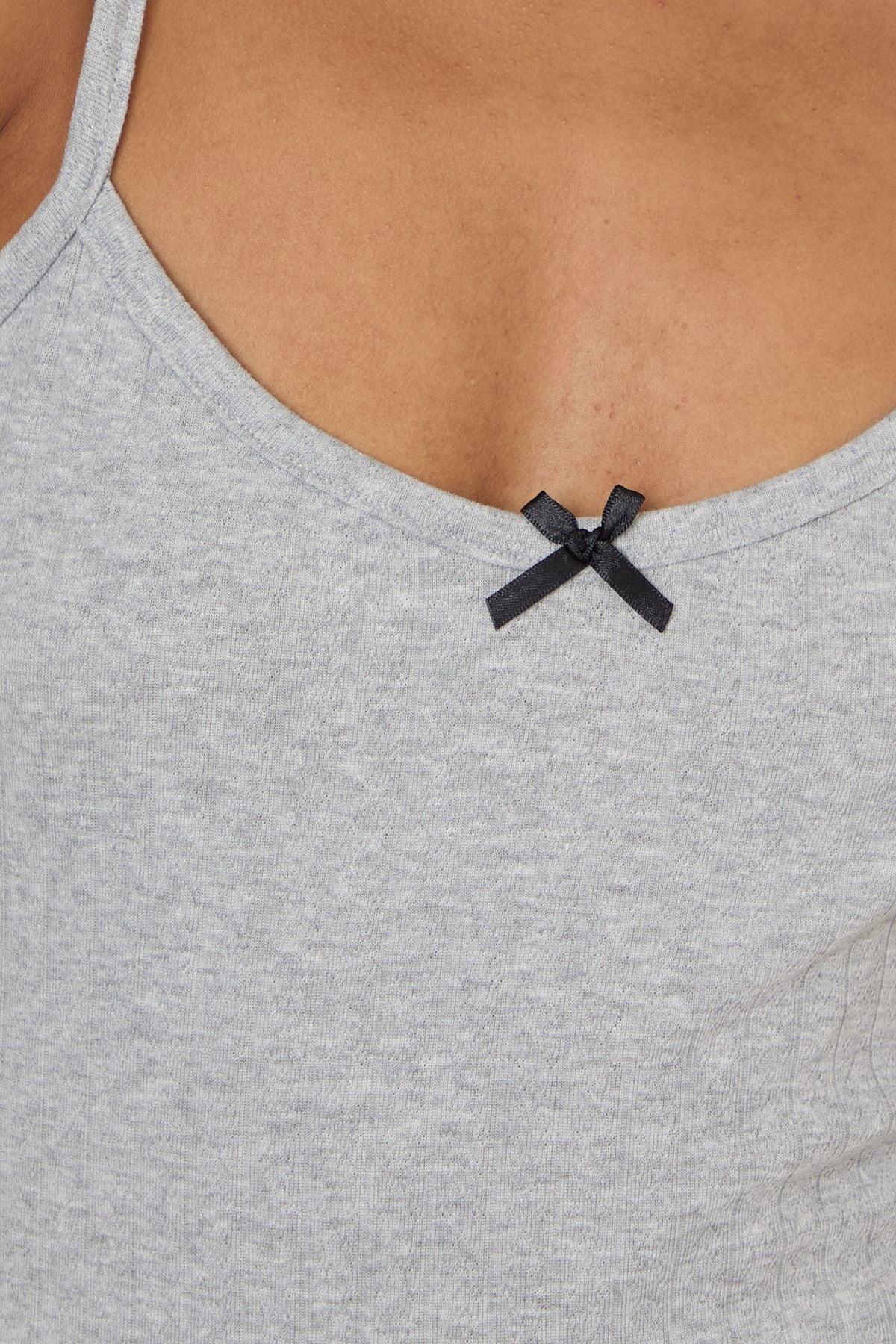 Dorothy Perkins Pointelle Jersey PJ Set Grey image 5