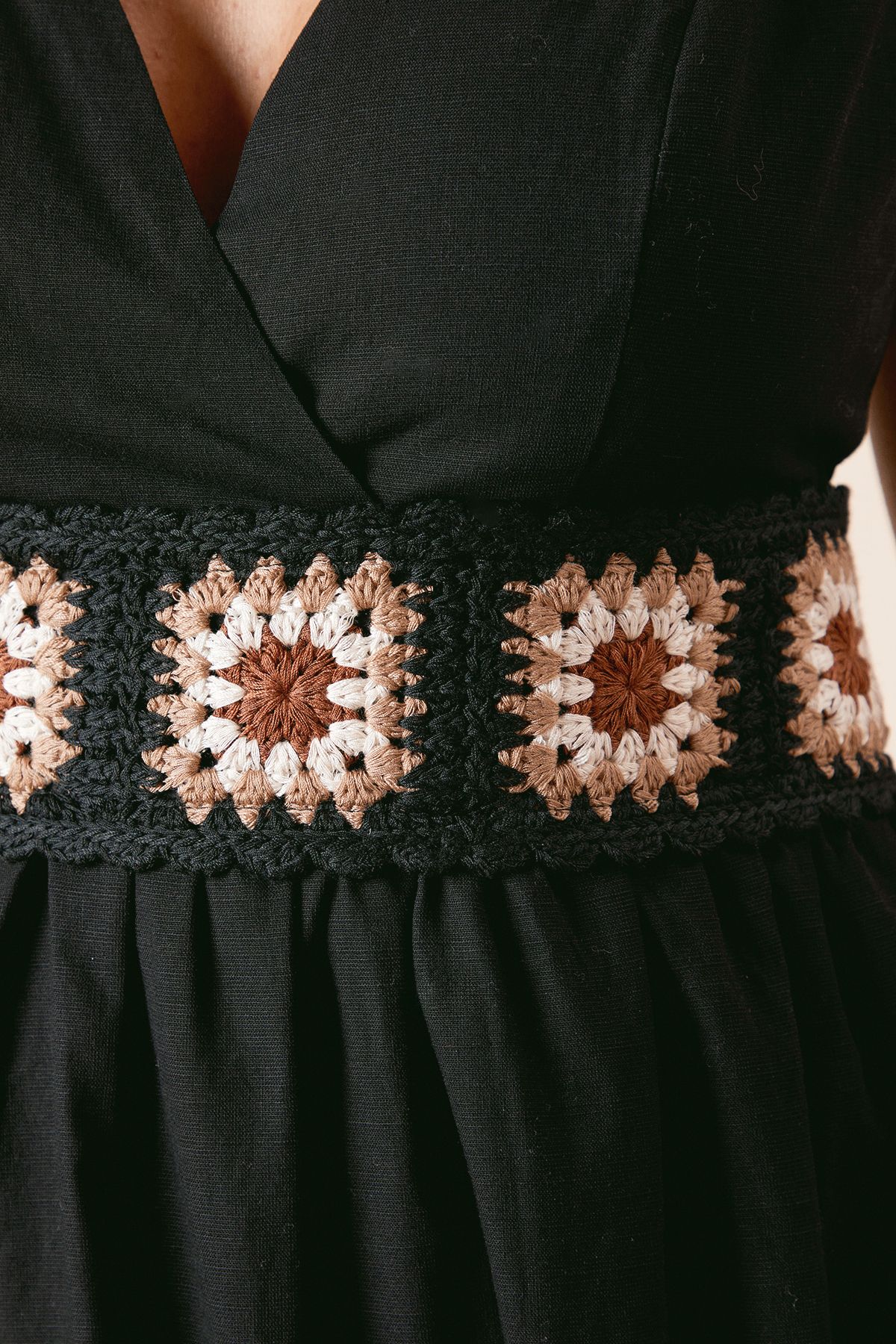 Dorothy Perkins Trim Wrap Front Tie Back Maxi Dress Black image 5