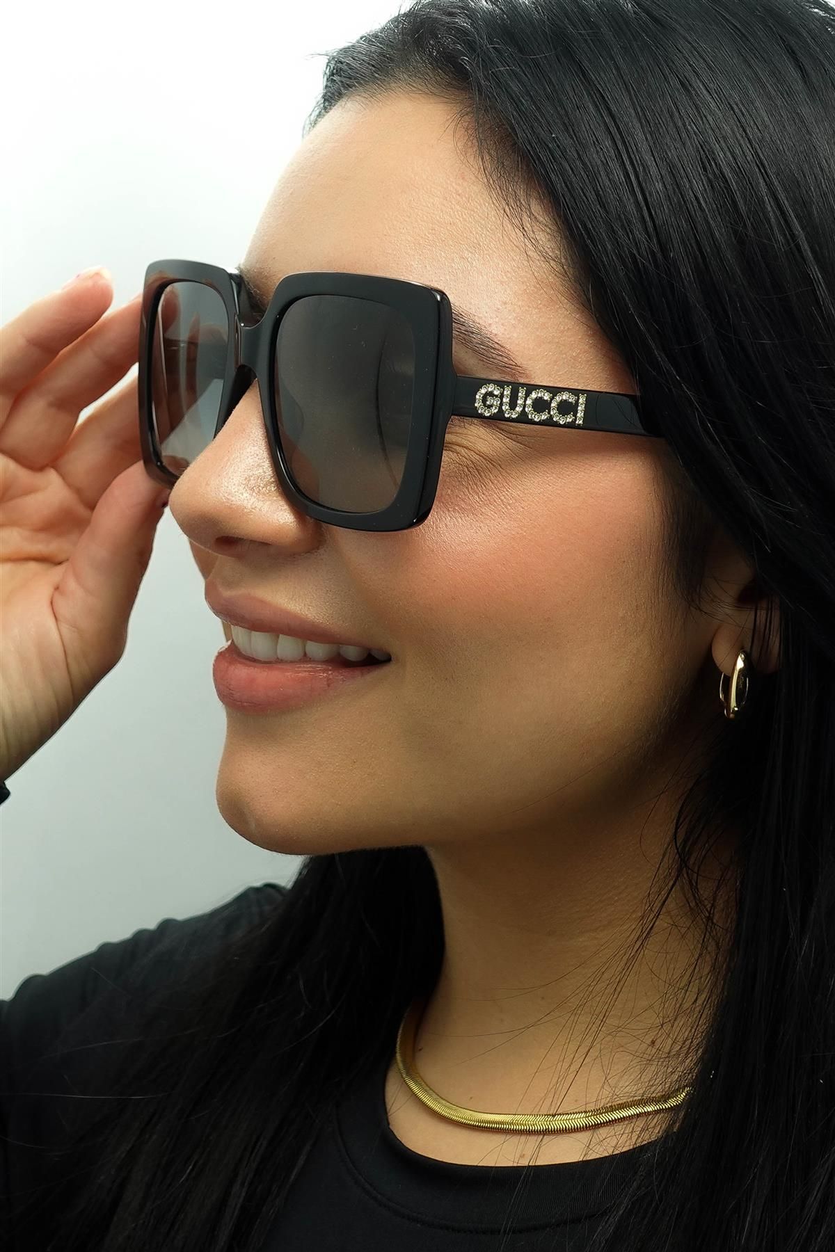 Gucci Square Black Grey Gradient Sunglasses image 6