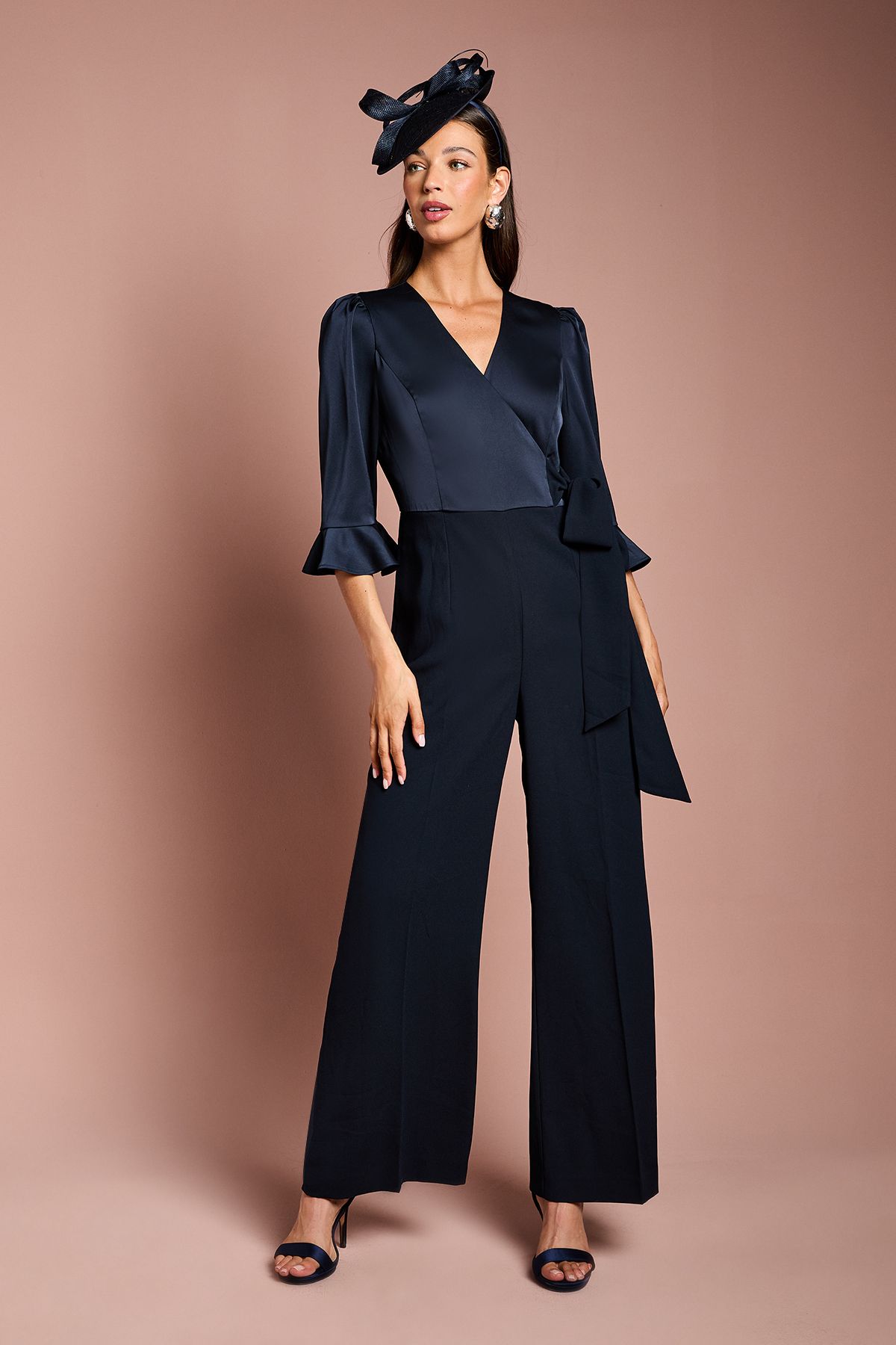 Coast Wrap Top Tie Side Jumpsuit Navy image 1