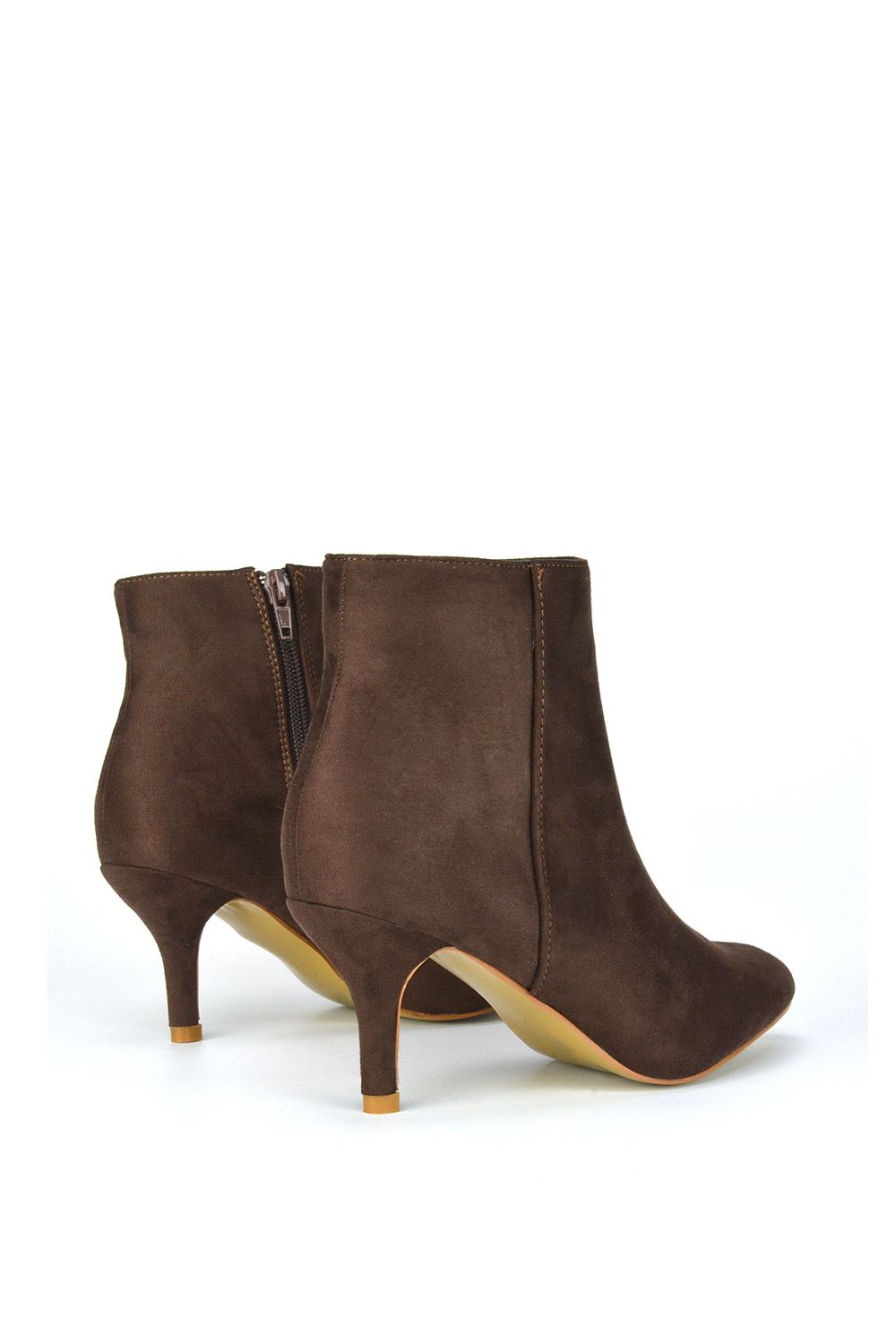 XY London 'Anastsia' Low Mid Kitten High Heel Stiletto Zip-Up Ankle Boots image 3