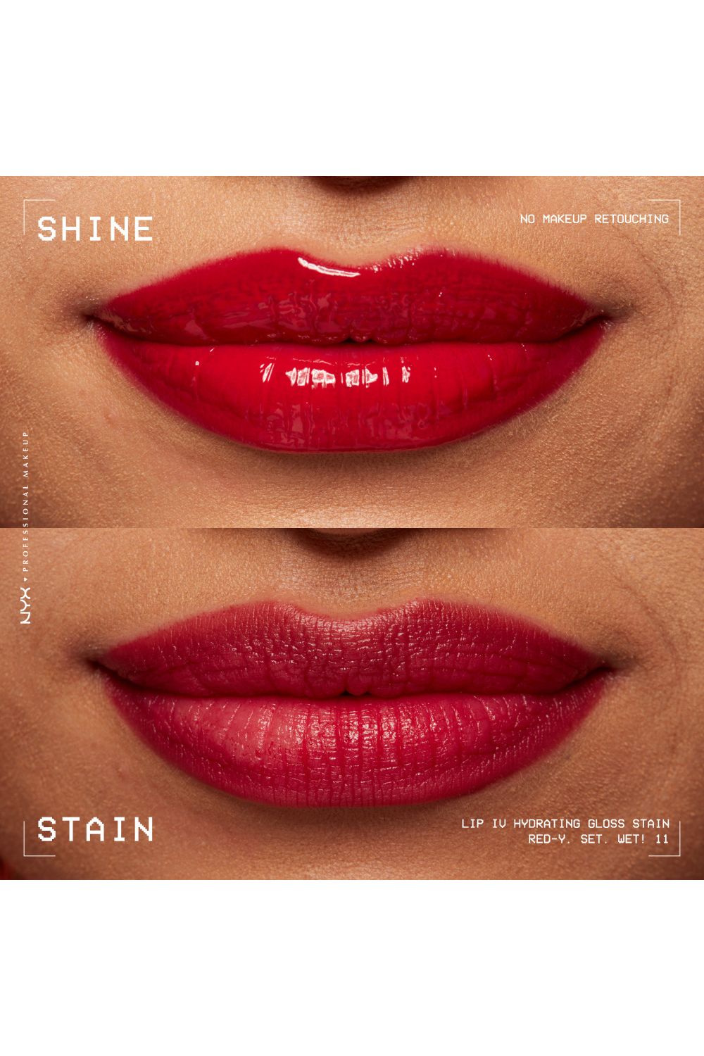 NYX Professional Makeup Lip IV Hydrating Gloss Stain, Lip Gloss 5ml Red Y Set Wet image 6