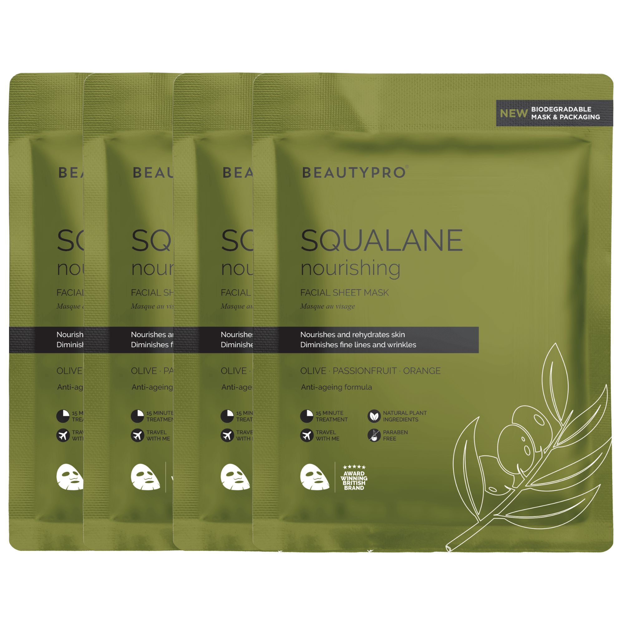 BEAUTYPRO Squalane Nourishing Sheet Mask- Pack Of 4 image 1