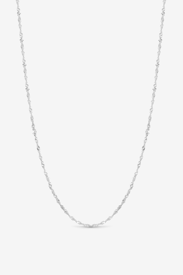 Simply Silver Sterling Silver 925 Polished Twist Chain Necklace