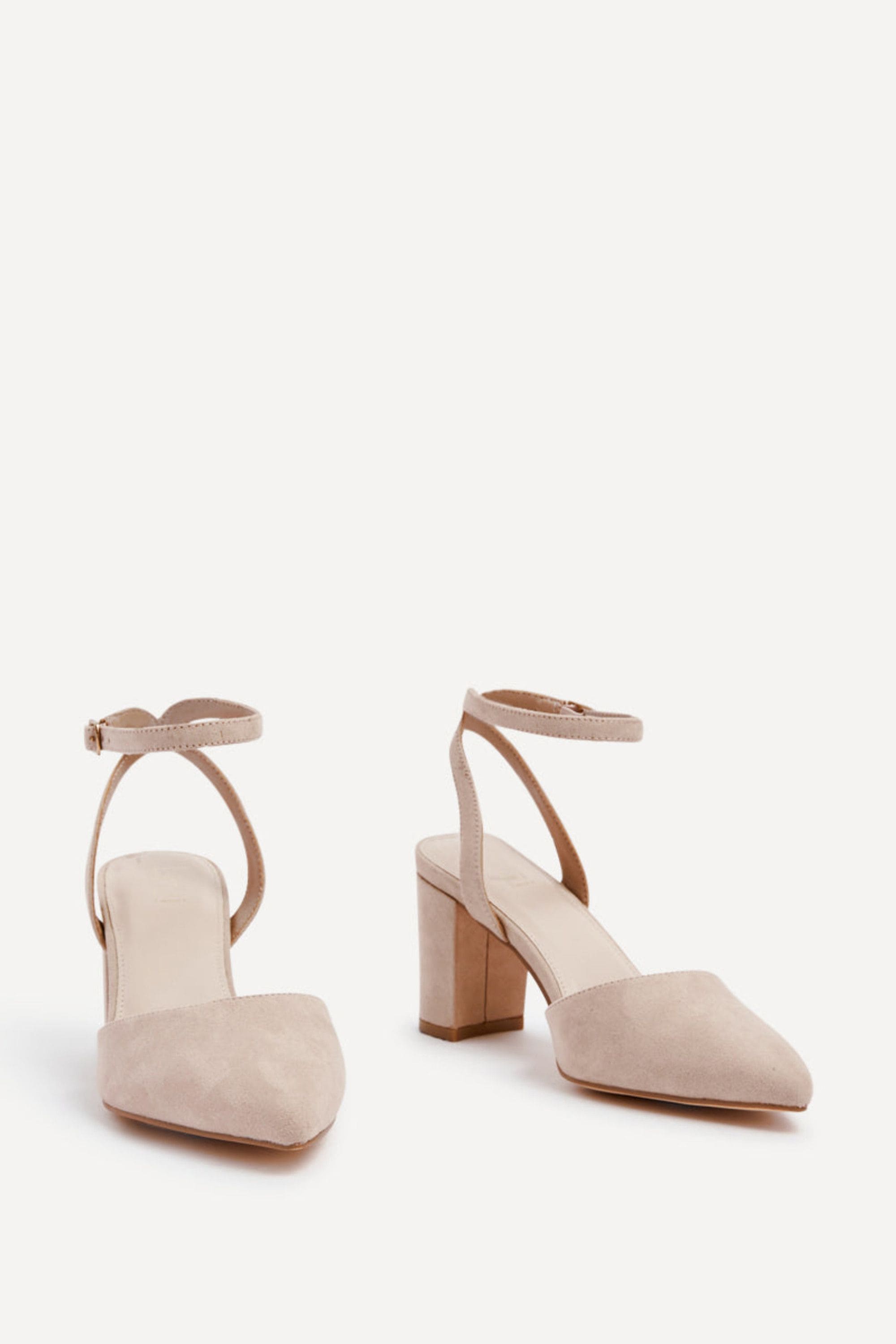 Linzi Larsa Wide Fit Nude Faux Suede Classic Pointed Toe Court Heel image 3