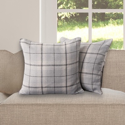 OHS 4 Pack Woven Check Cushion Covers Printed Soft