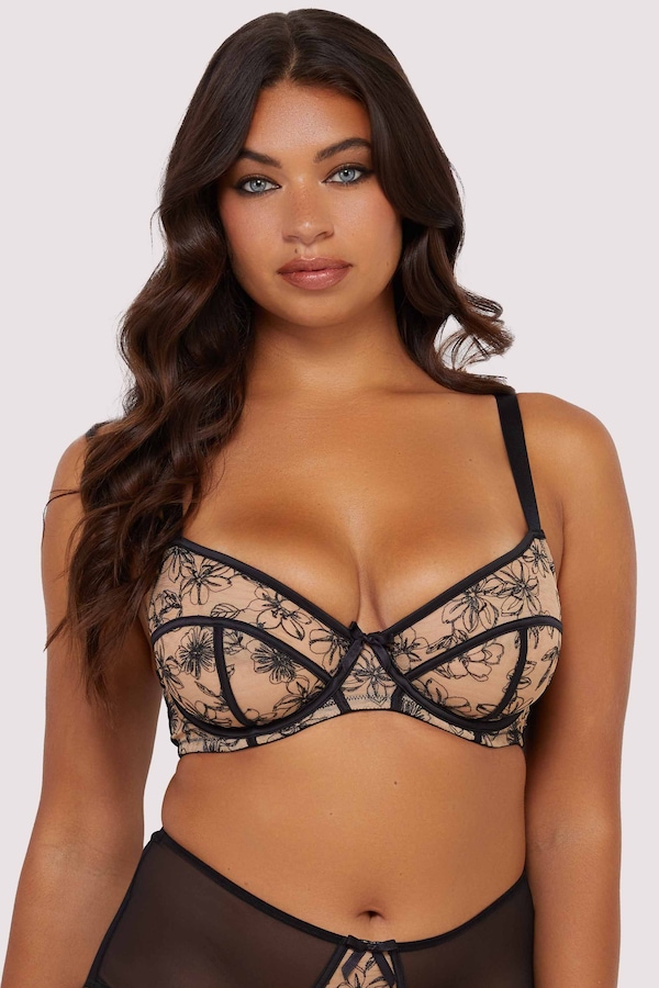 Playful Promises Olivia Contrast Embroidery Balconette Bra