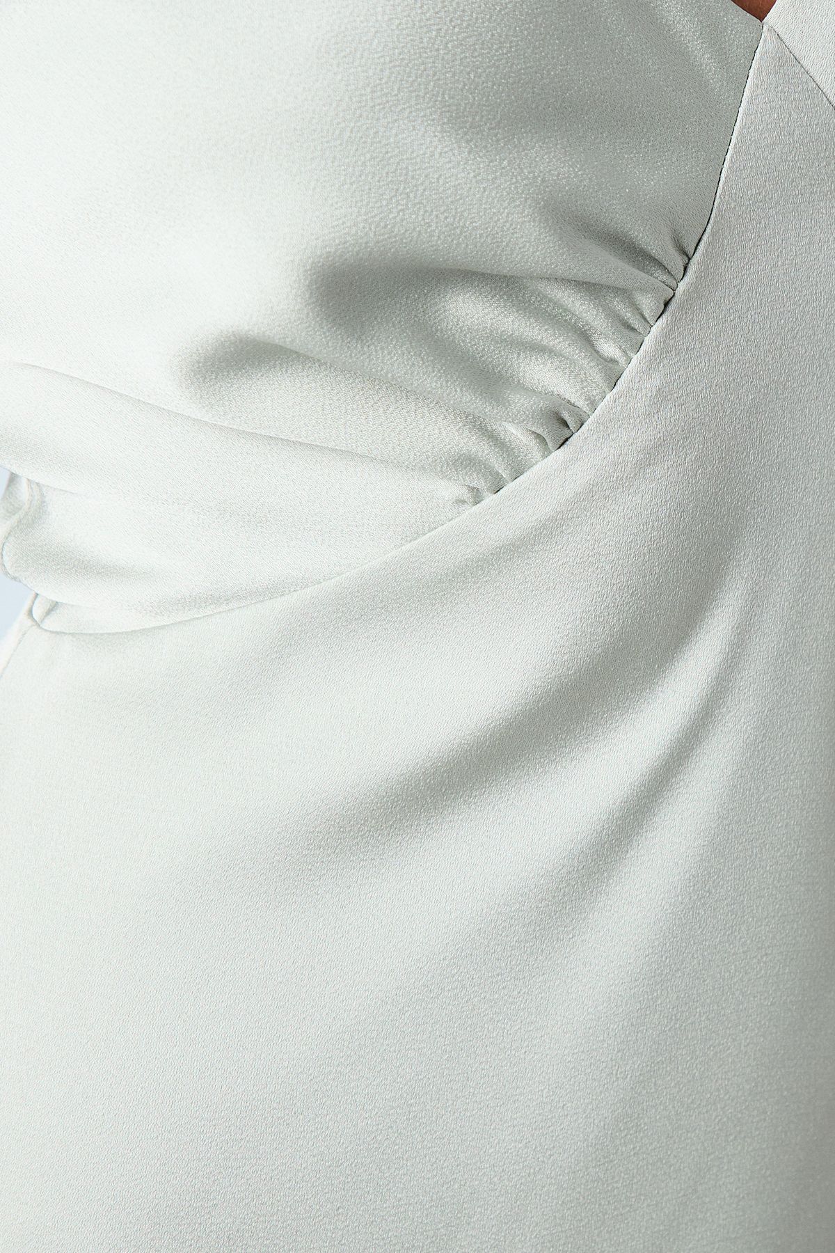 Coast Coast Honoured Satin Back Crepe V Neck Tie Shoulder Maxi Bridesmaid Dress Sage image 5