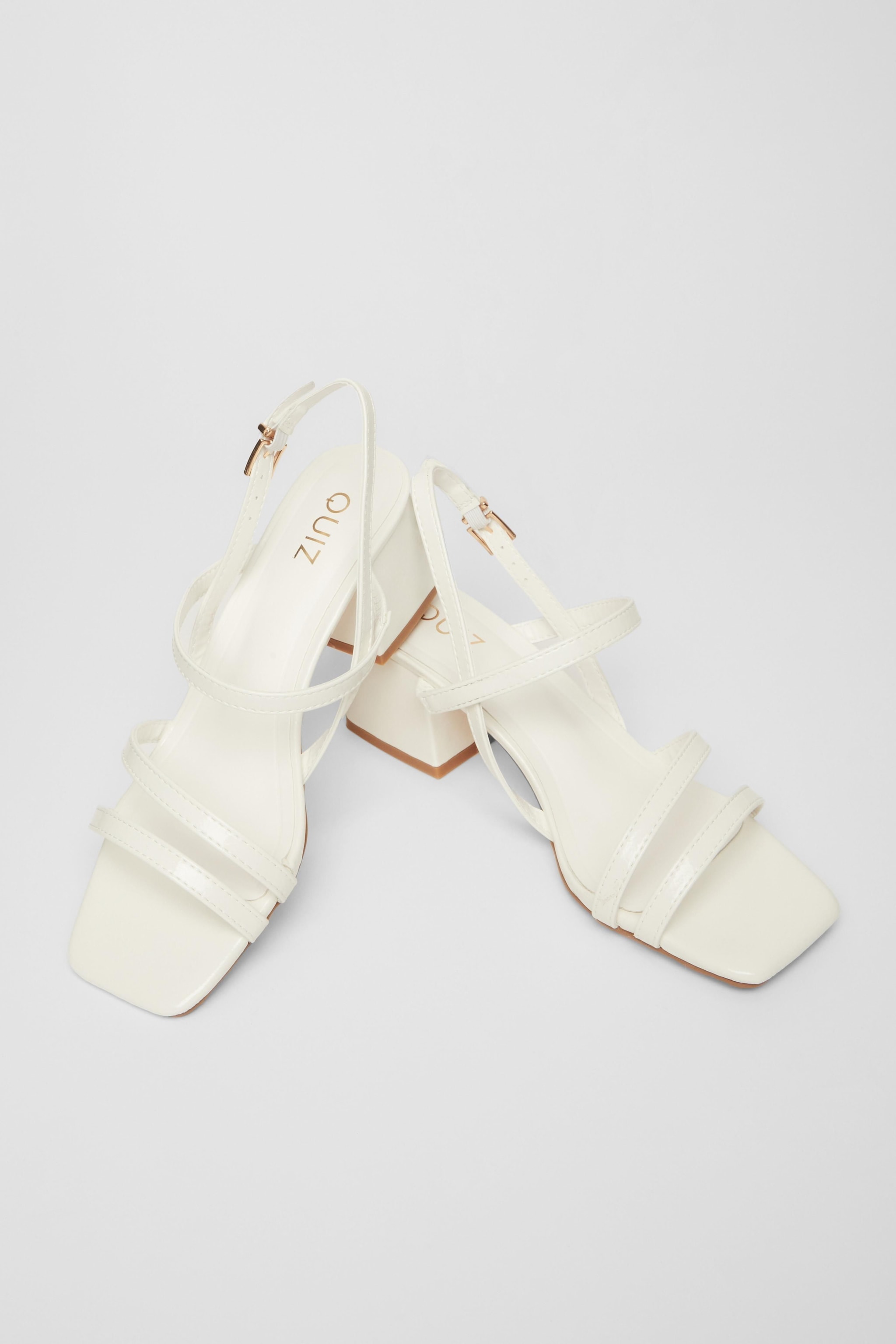 Quiz White Sling Back Heeled Sandals image 2