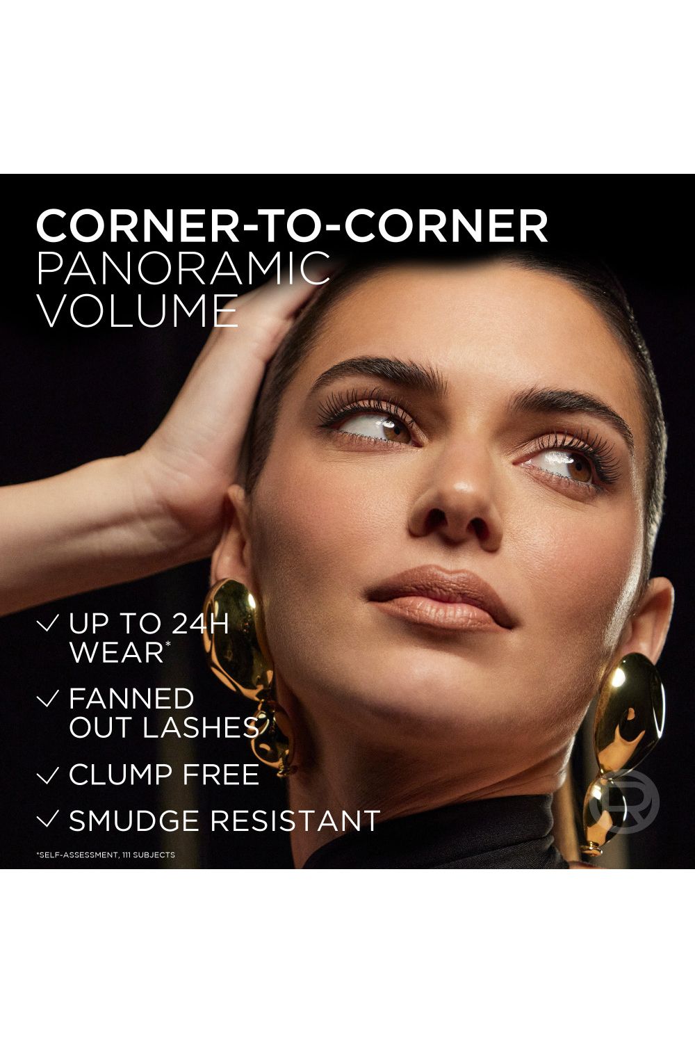 L'Oréal Paris Volume Million Lashes Panorama All Night Volumising Mascara, Black 9.9ml Black image 5