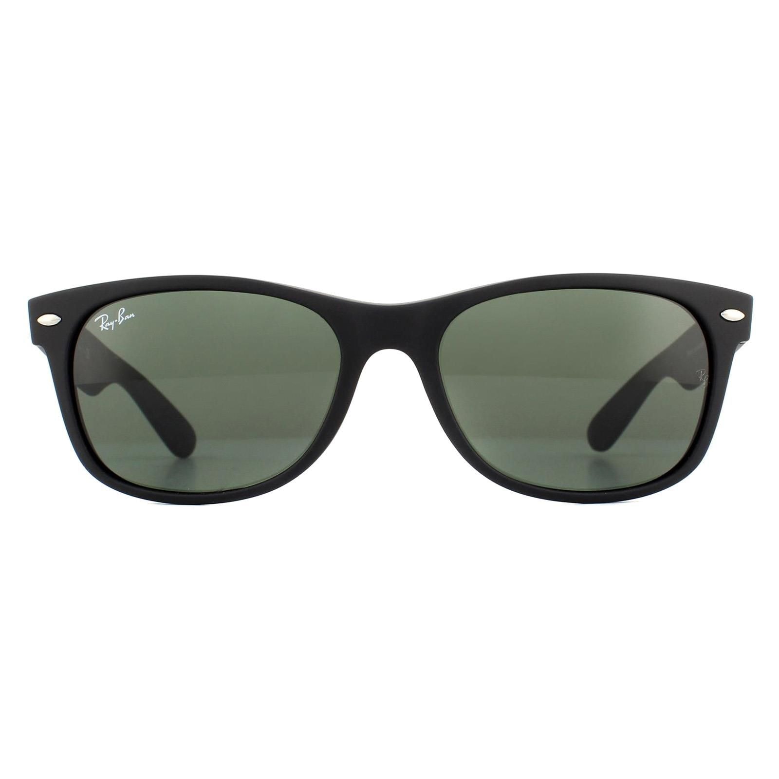 Ray-Ban Rectangle Black Rubber Green New Wayfarer 2132 Sunglasses image 1