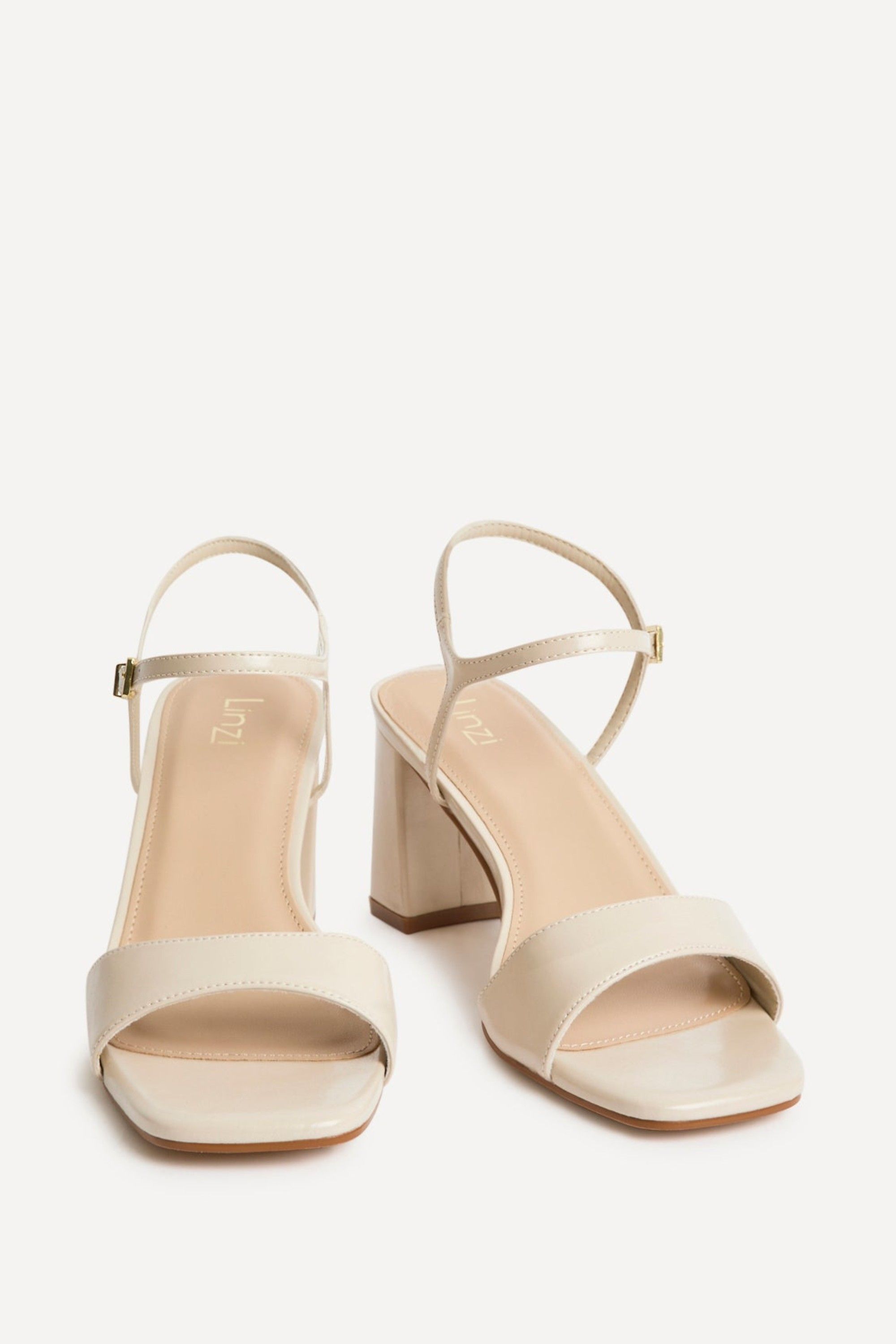 Linzi Reveal Nude Faux Leather Block Heeled Sandals image 3
