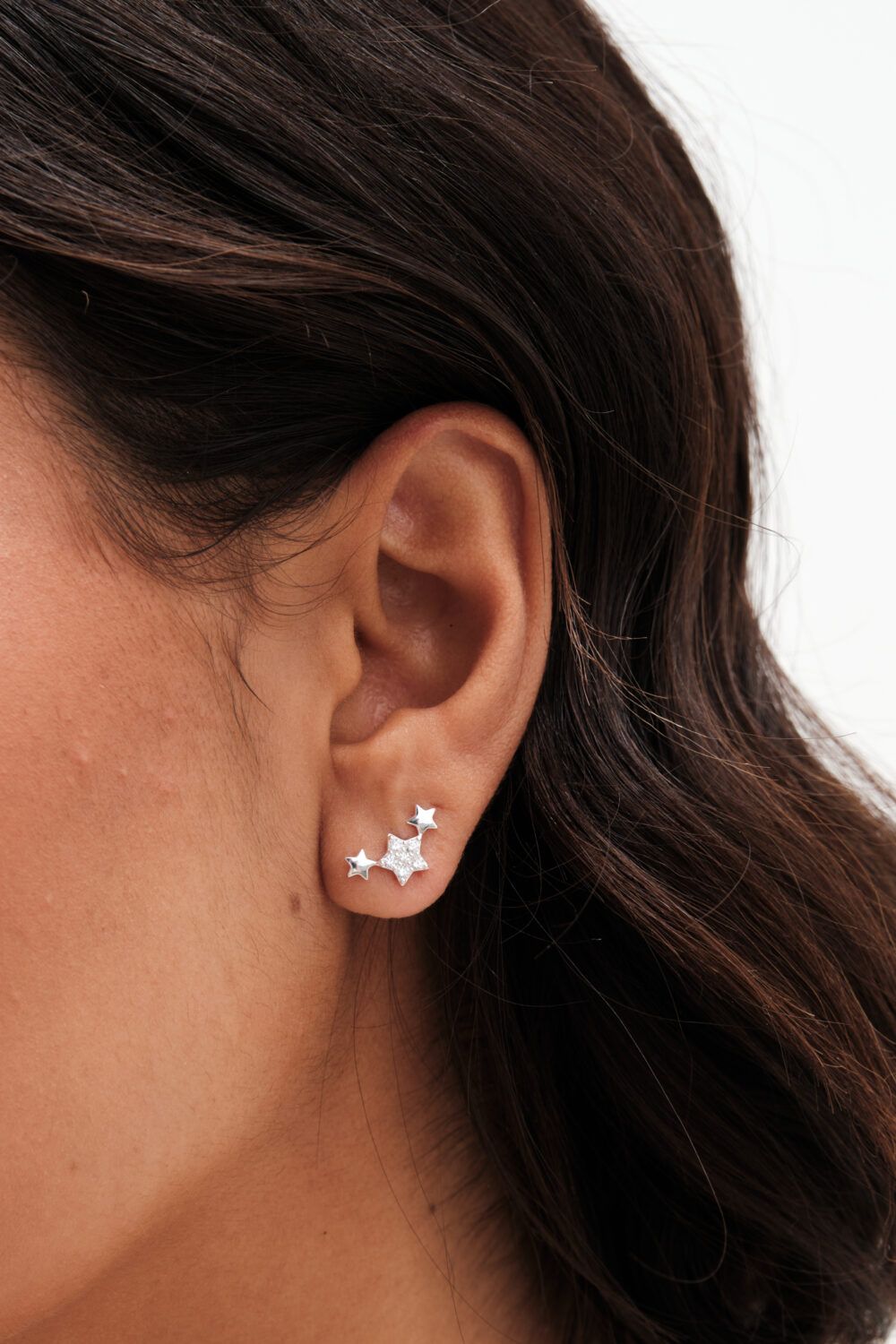 Simply Silver Sterling Silver 925 Cubic Zirconia Mini Star Climber Earrings image 2