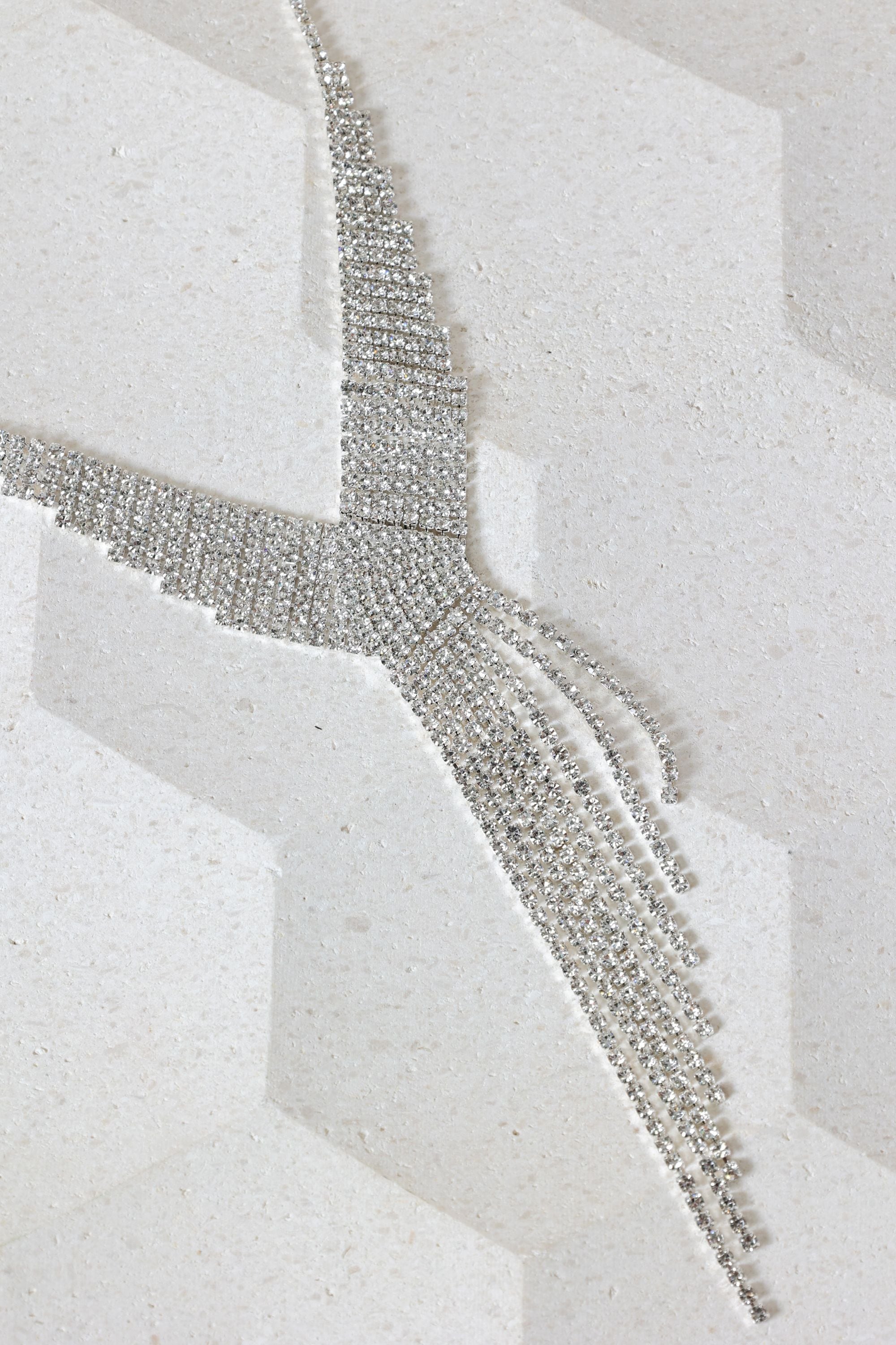 Jon Richard Silver Plated and Crystal Statement Drop Necklace image 3