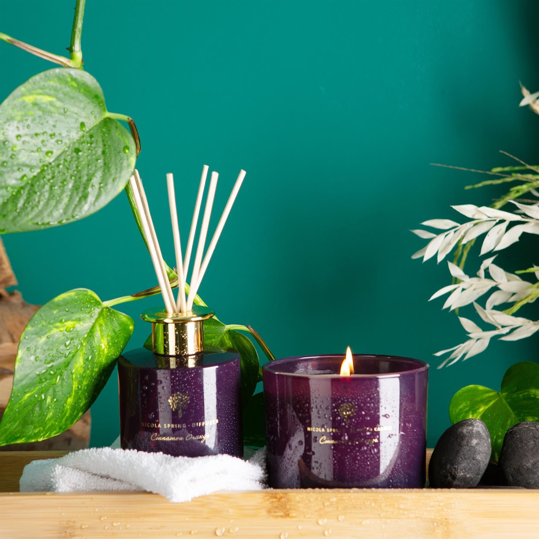 Nicola Spring Cinnamon Orange Candle & Diffuser Gift Set - 350g Jar + 200ml Diffuser image 8