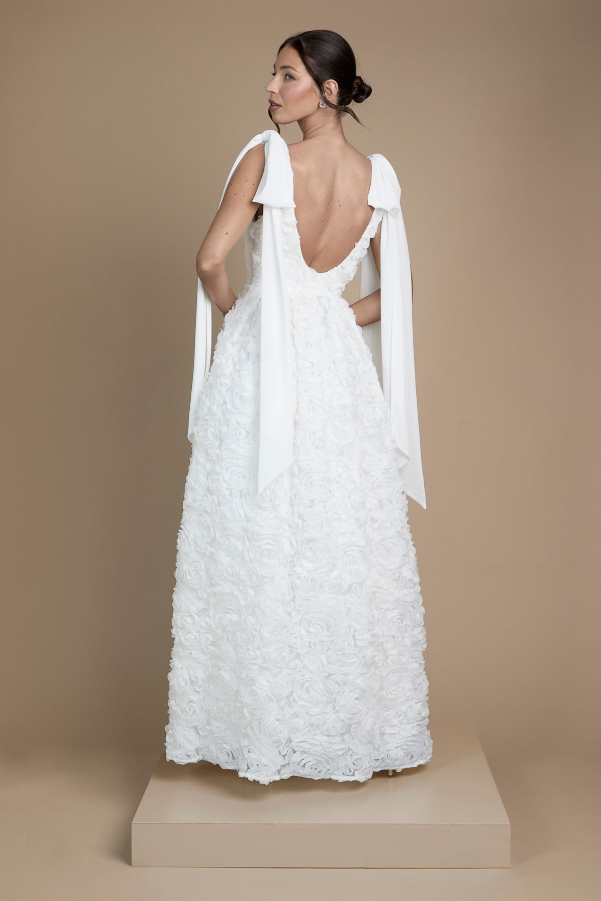 Coast Sleeveless Tie Shoulder Embellished Wedding Dress Ivory image 3