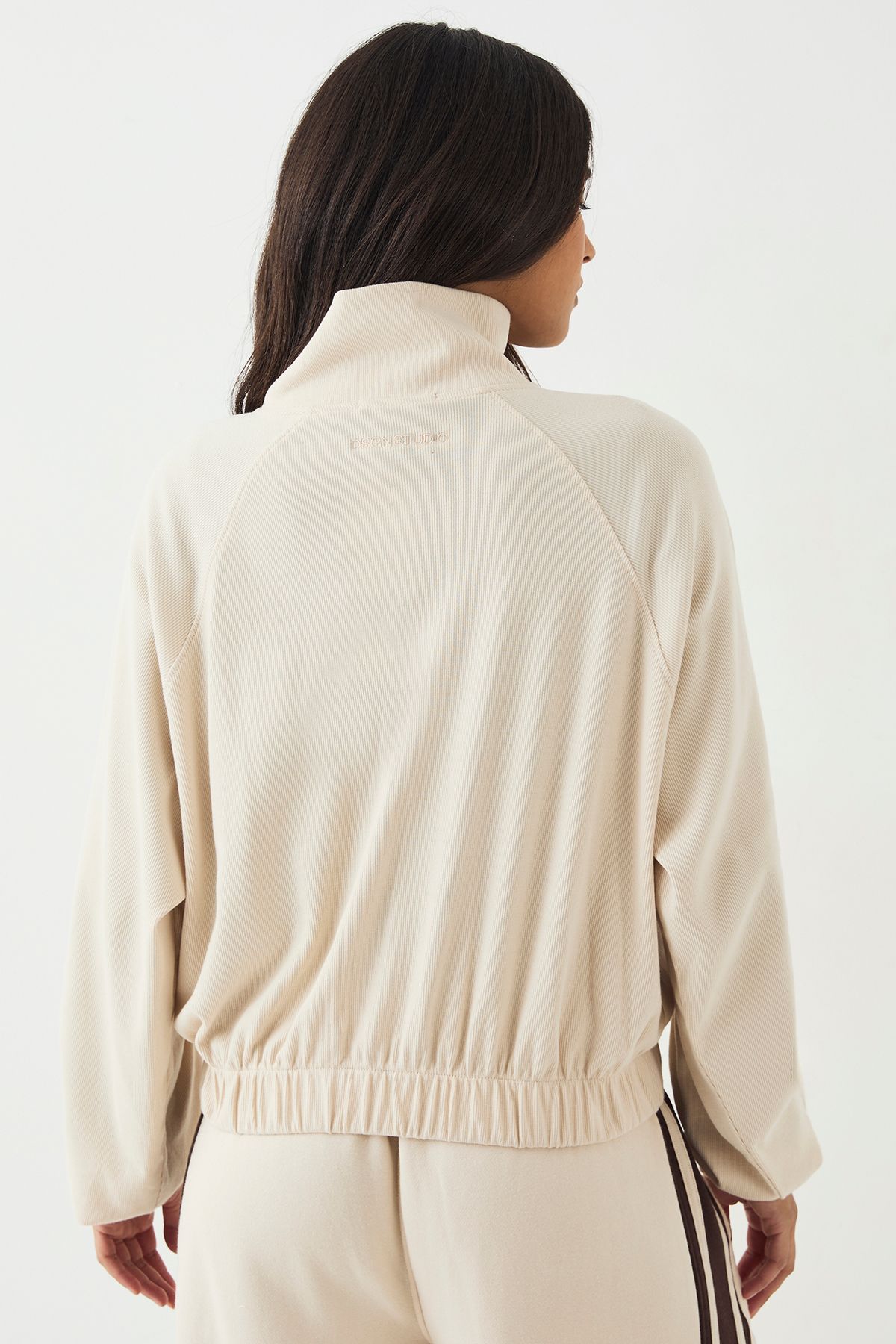 DSGN Studio DSGN Studio Rib Zip Through Funnel Neck Bomber Stone image 2