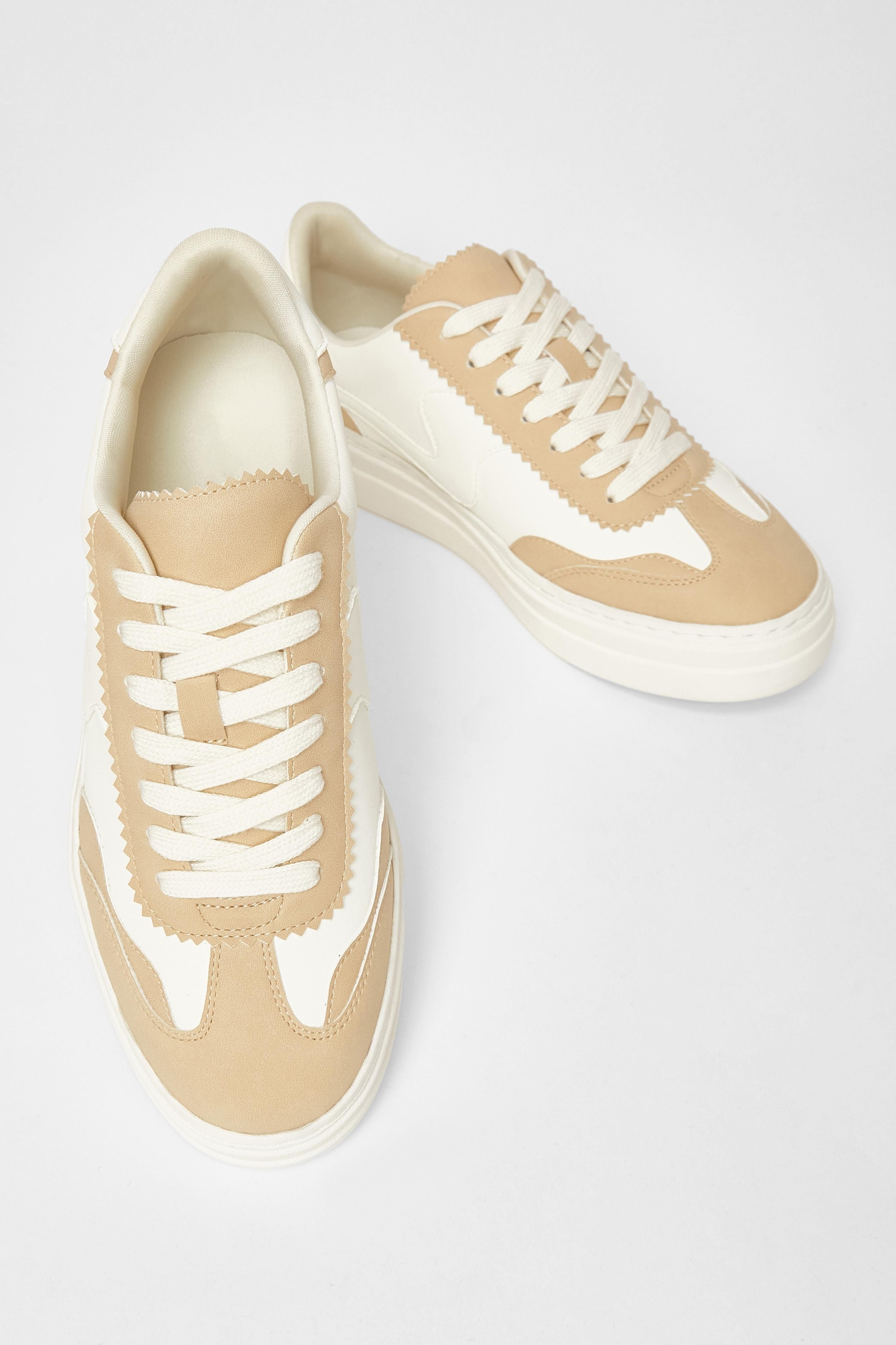 Quiz Nude Faux Leather Chunky Trainers image 2