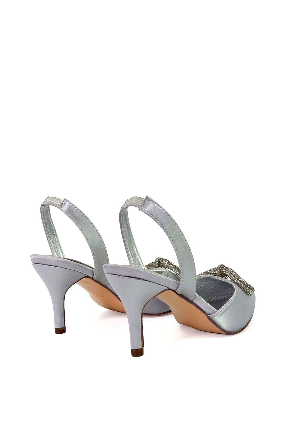 XY London 'Marinah' Slingback Diamante Bow Low Heel Court Shoes image 3