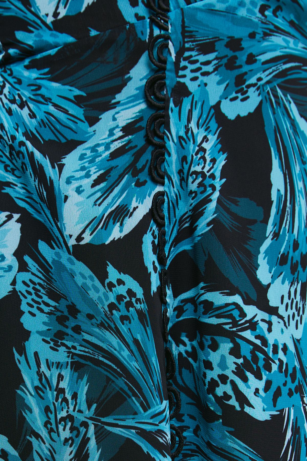 Oasis Lace Up High Neck Long Sleeve Mini Dress Black image 4