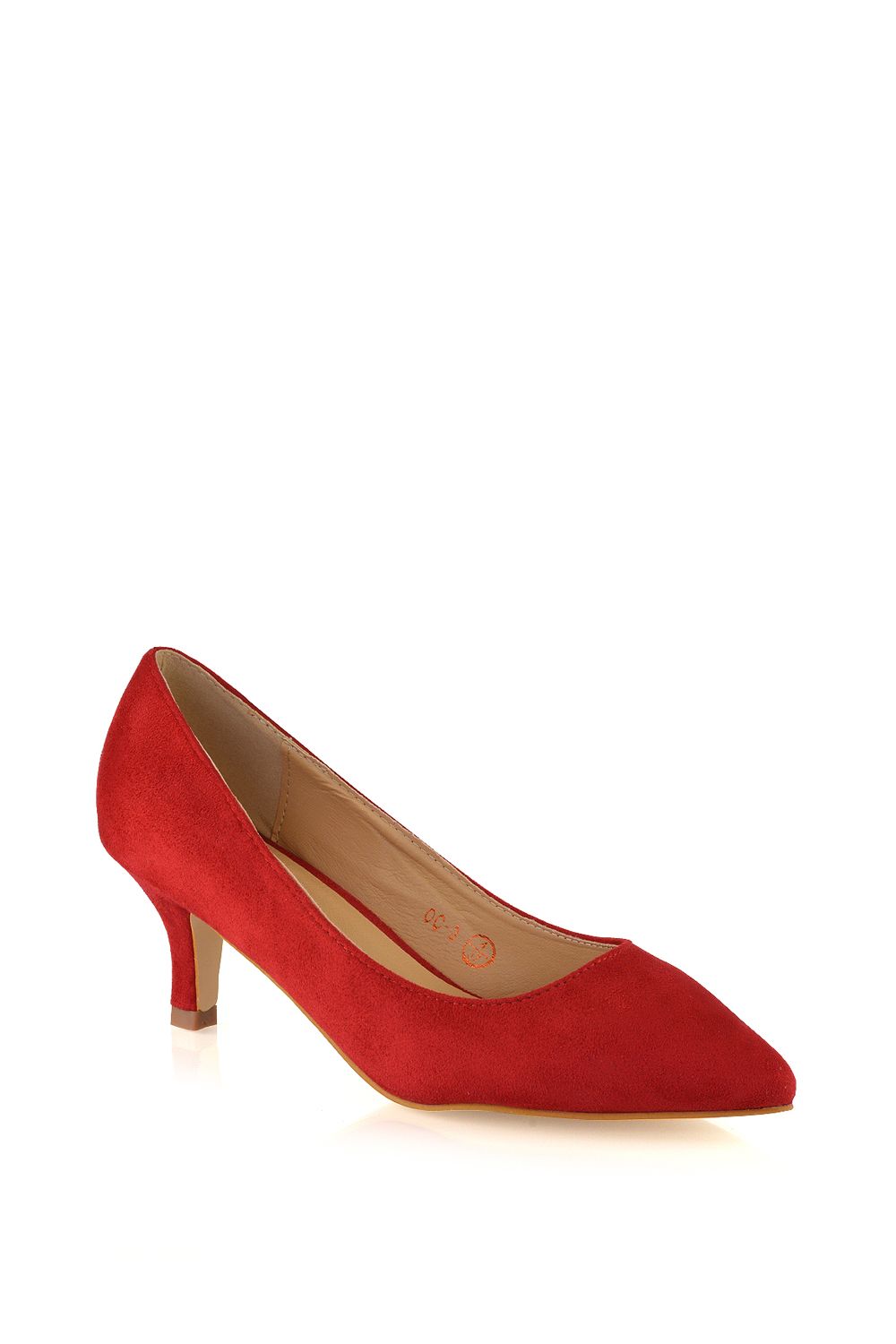 XY London 'Cali' Pointed Toe Low Stiletto Kitten High Heel Court Shoes image 2