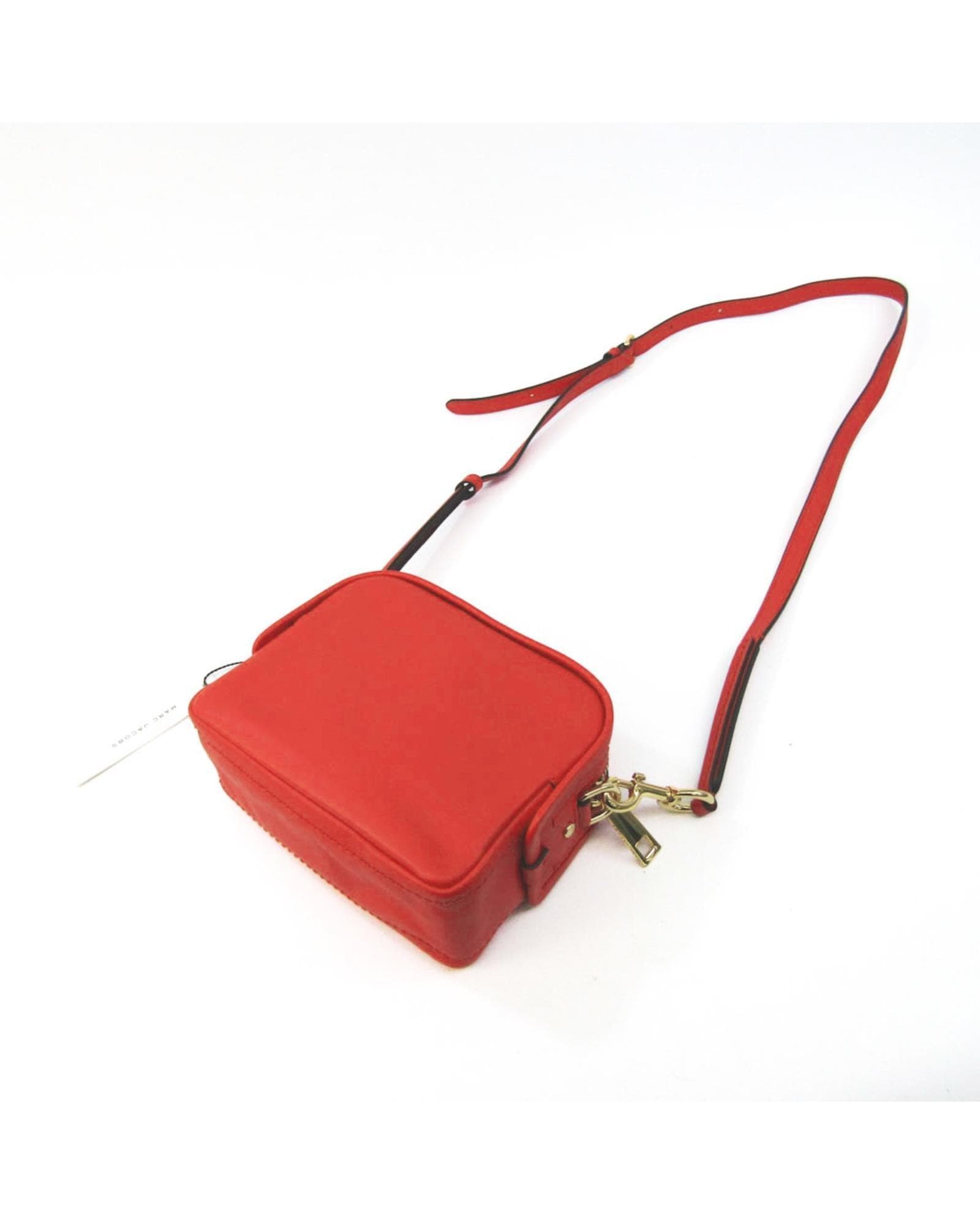 Marc Jacobs Preloved Snapshot Mini Camera Bag Zip Closure Wo - Red Shoulder image 2