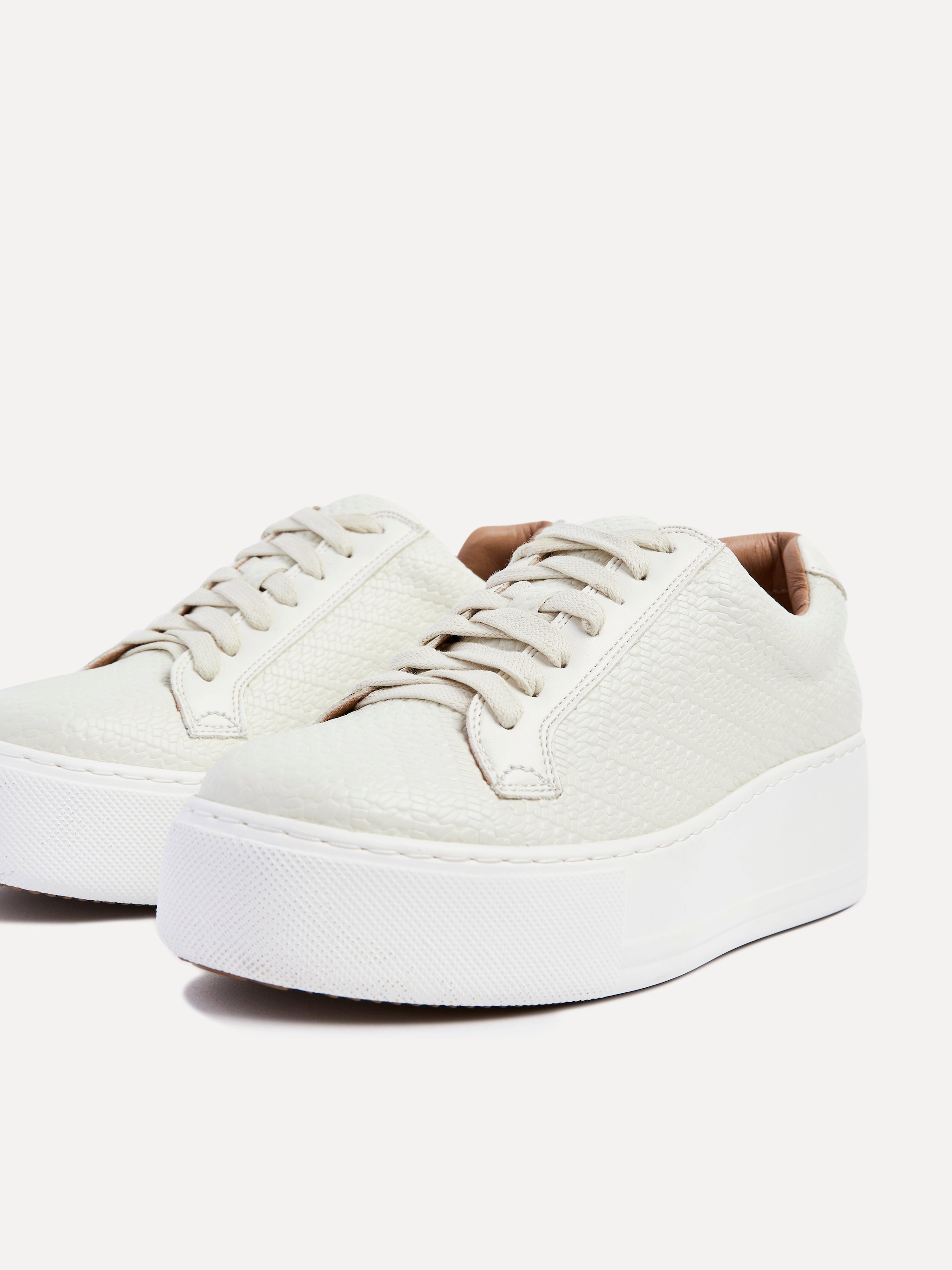 Linzi Twyla Cream Faux Leather Platform Trainer image 5