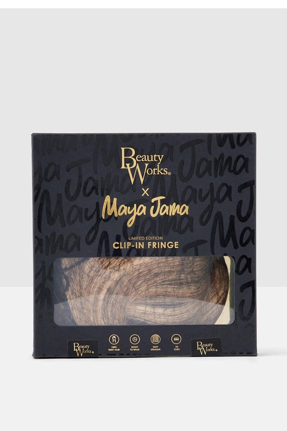 Beauty Works Beauty Works custom clip-in Fringe Topper 55g Raven image 7