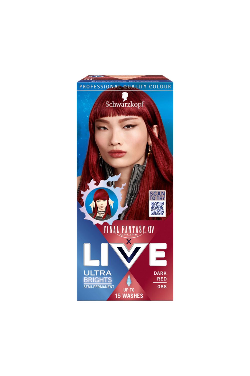 Schwarzkopf Colour 'Hair Dye' UB088 Dark Red Permanent Intense Colour UK Pack image 1