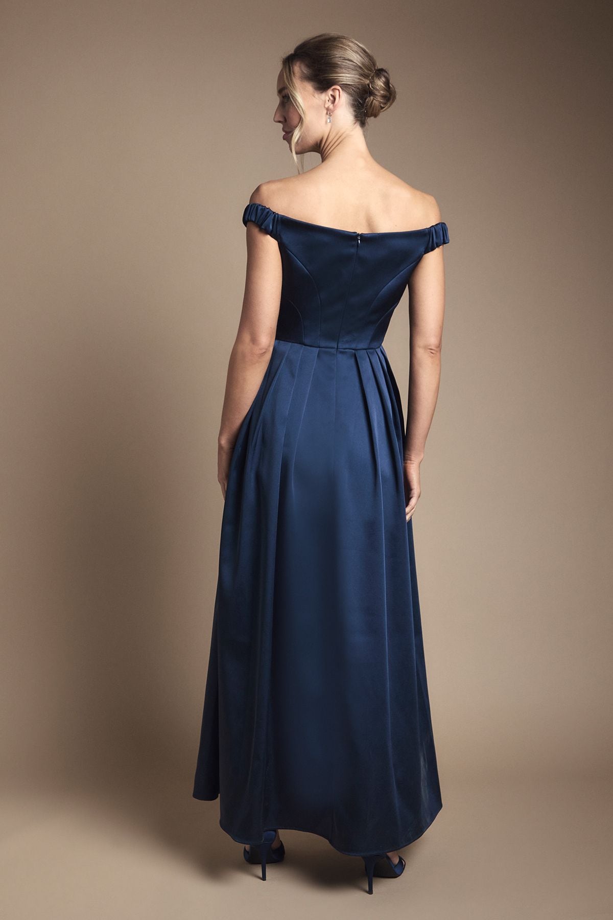 Coast Bandeau Double Layer Skirt Maxi Bridesmaid Dress Navy image 3
