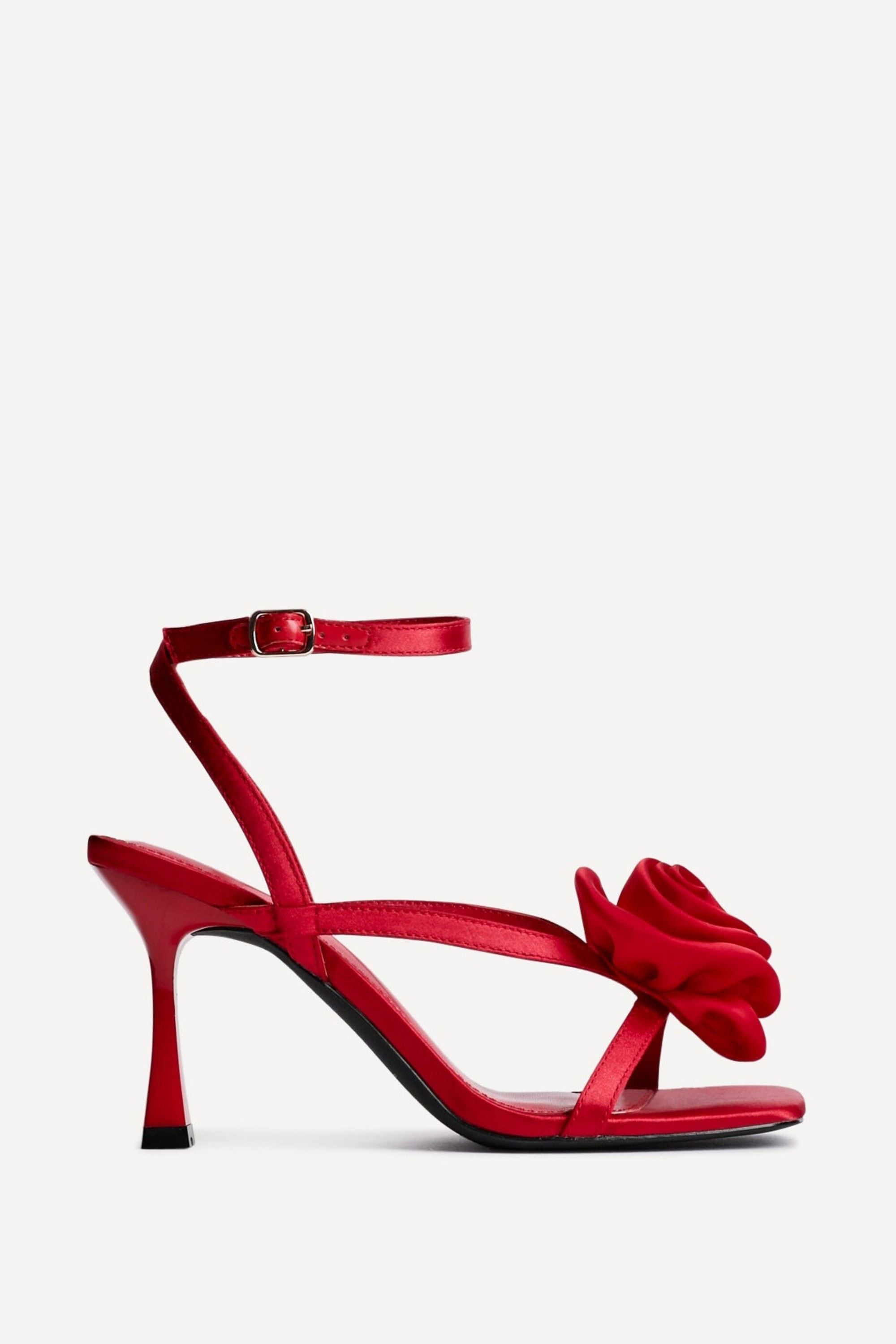 Linzi Valentine Red Satin Stiletto Heeled Sandals image 1