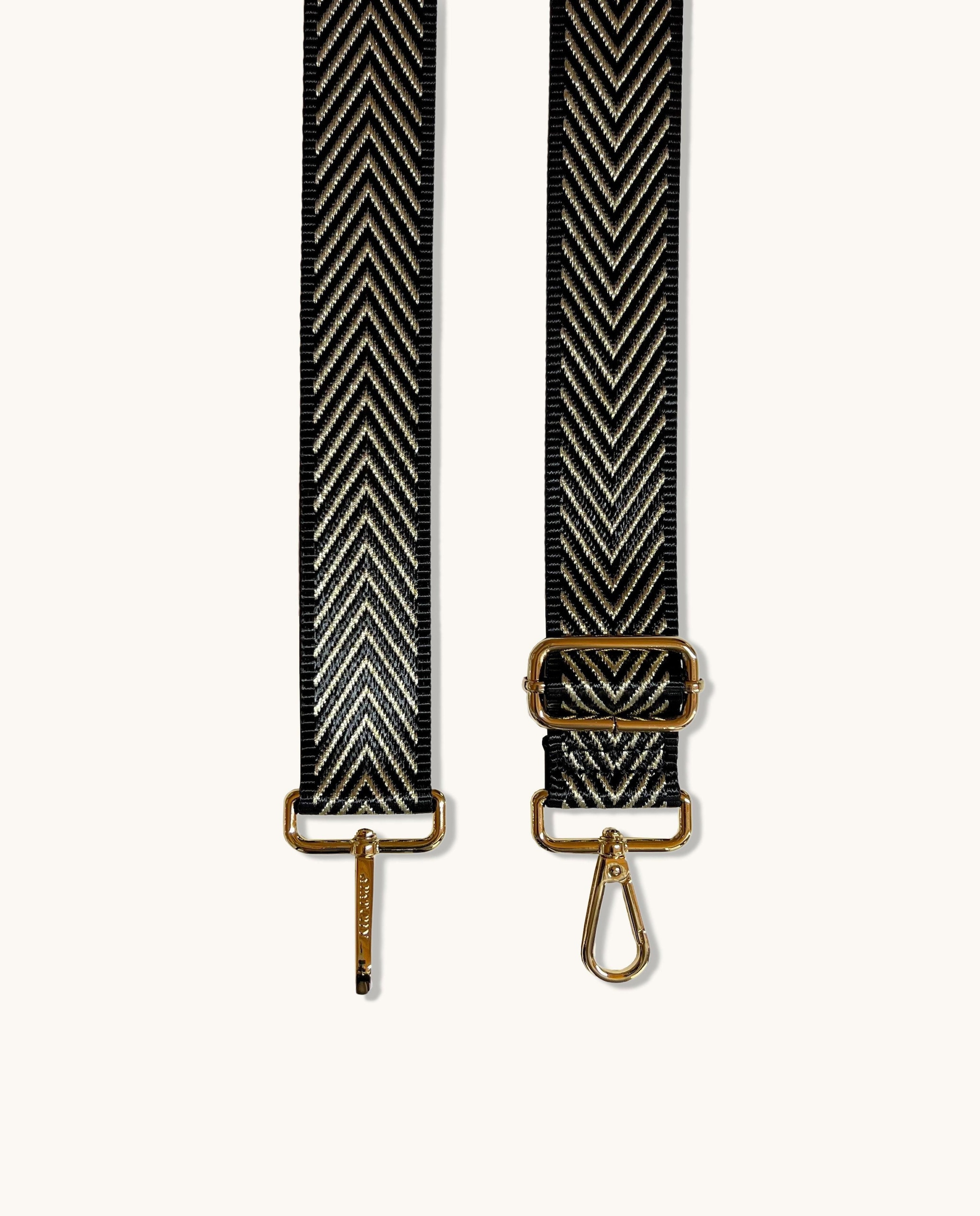 Apatchy London Latte Leather Crossbody Bag With Black & Gold Chevron Strap image 6