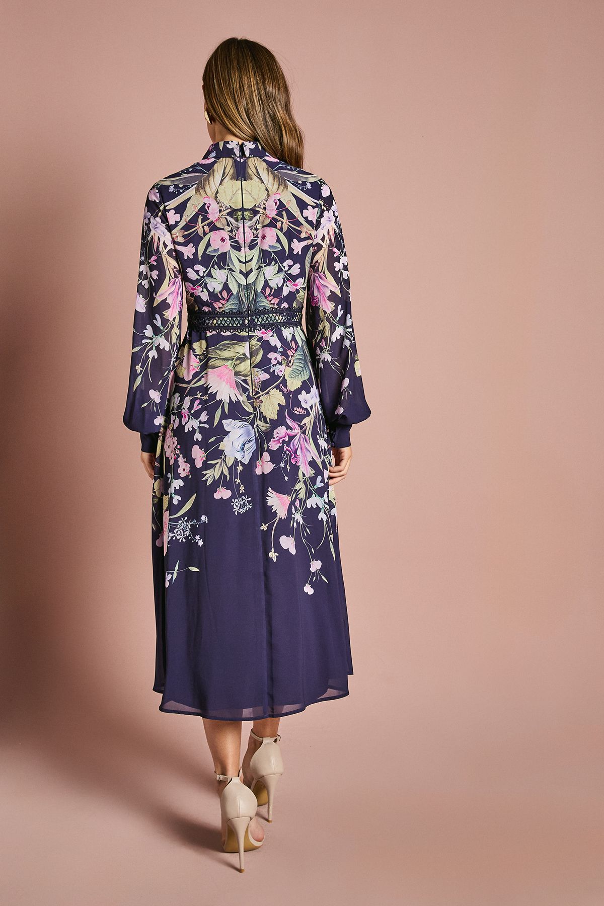 Coast Placement Print Collared Shirt Dress Navy image 3