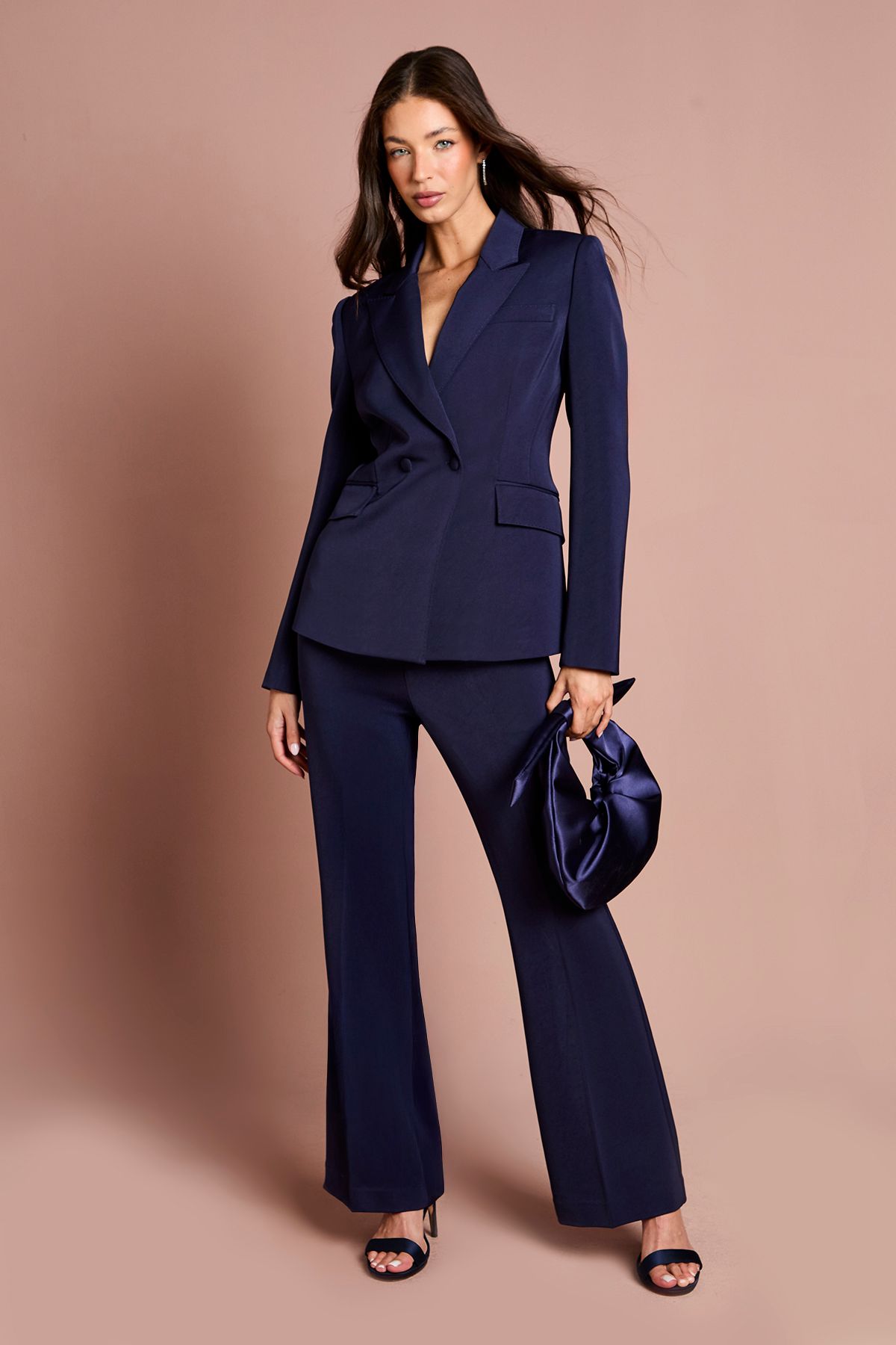 Coast Stitch Detail Double Breasted Blazer Navy image 2