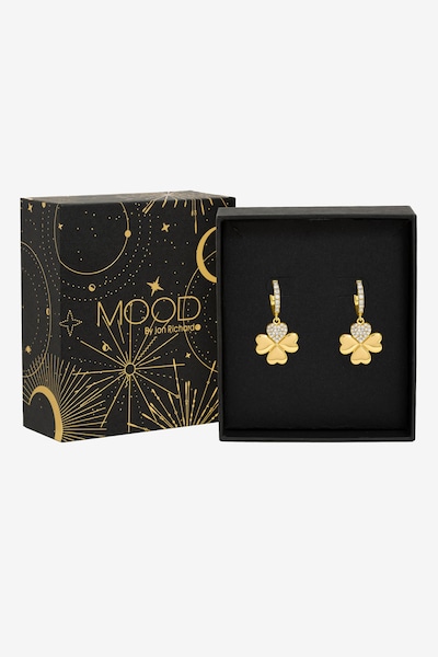 Mood Gold Plated Clover Earrings Gift Boxed