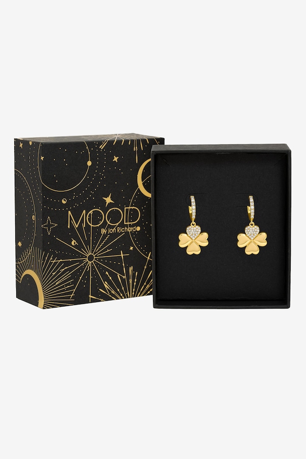Mood Gold Plated Clover Earrings Gift Boxed