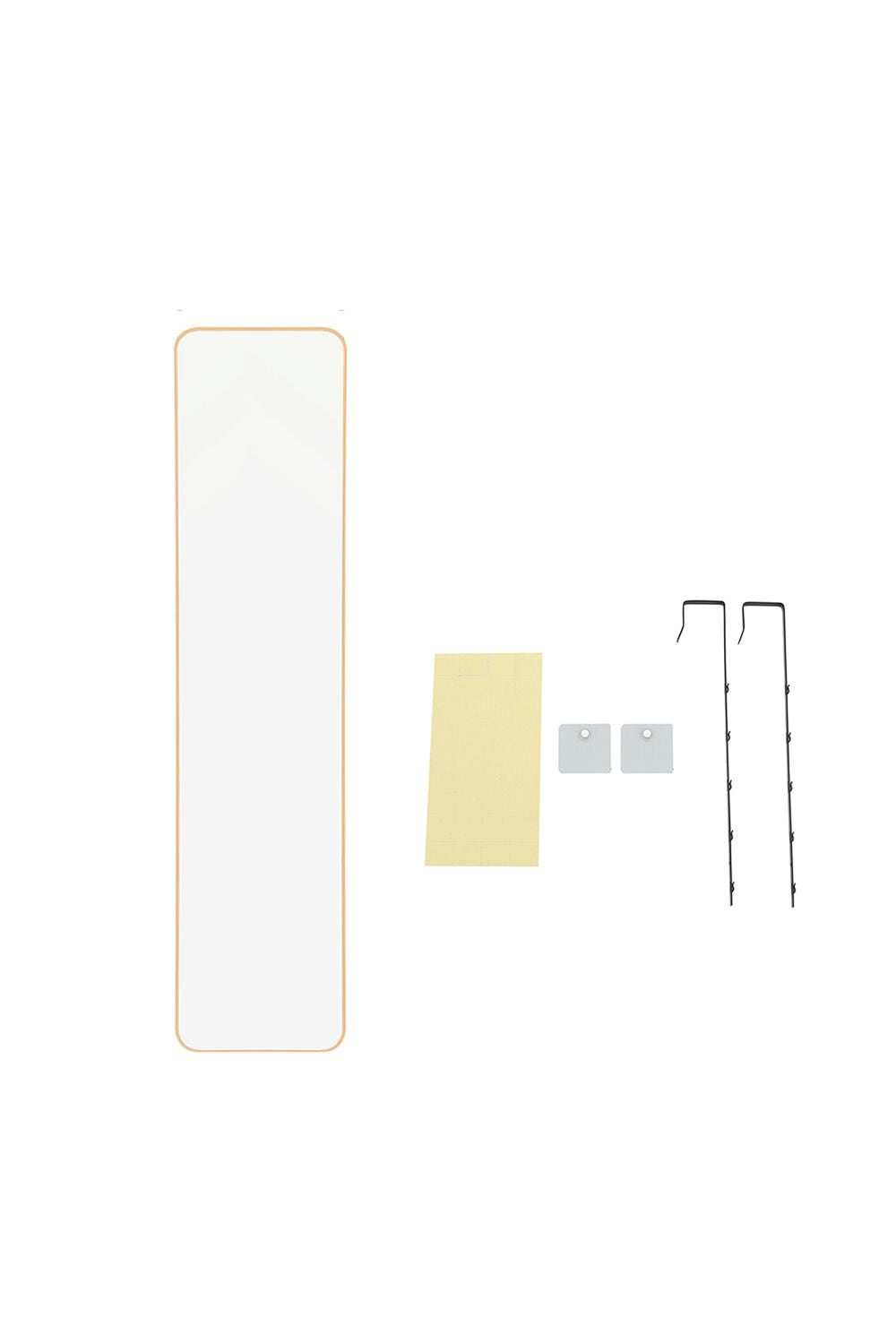 Living and Home Gold Rounded Rectangular Metal Frame Door/Wall Mount Mirror for Hallway, Bedroom & Bathroom, 28cm W x 118cm H image 4