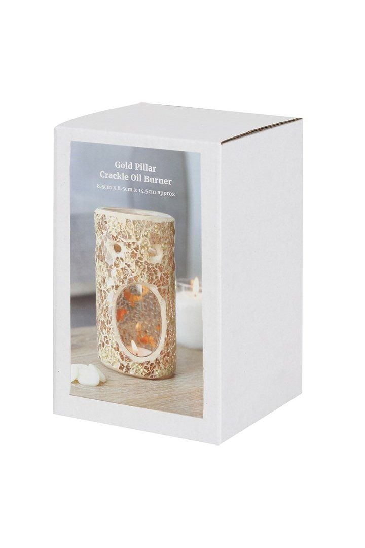 KDMD Gold Pillar Crackle Glass Oil Burner image 3