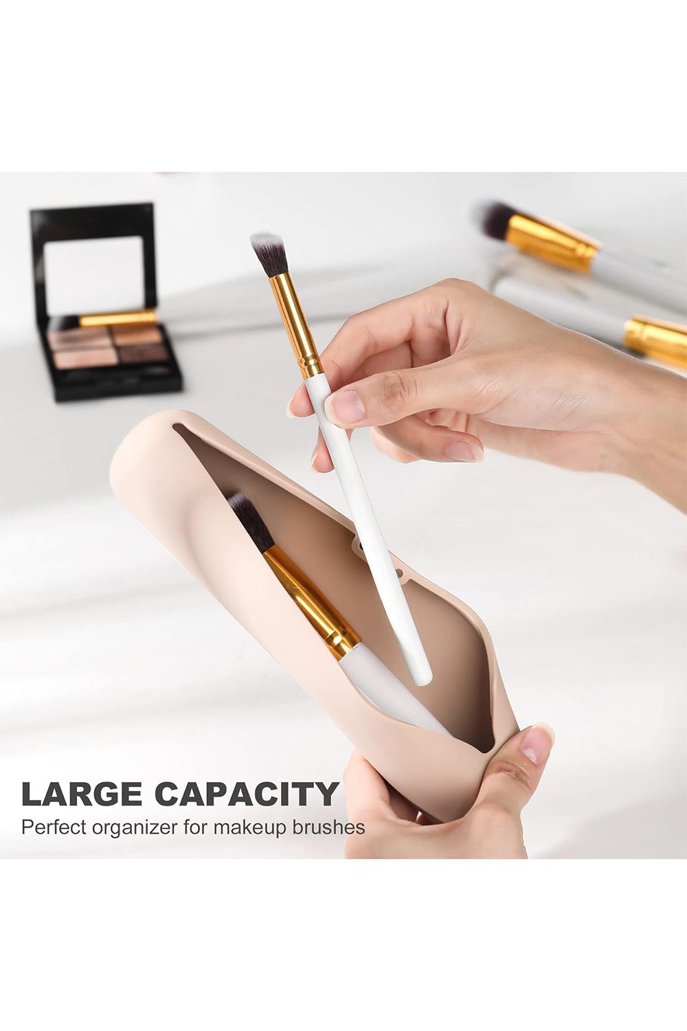 SHEONLY 2PCS Travel Makeup Brush Holder With Magnetic Closure Waterproof image 2