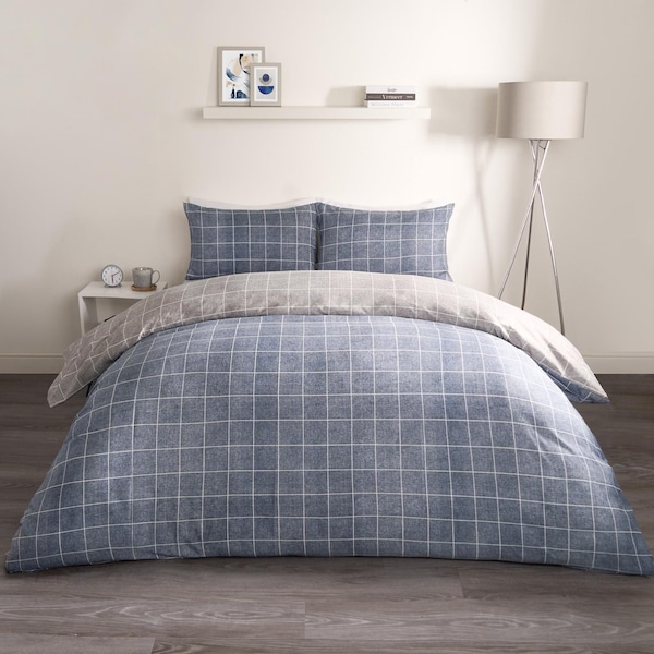 OHS Check Duvet Cover Bedding Set Quilt Pillowcase