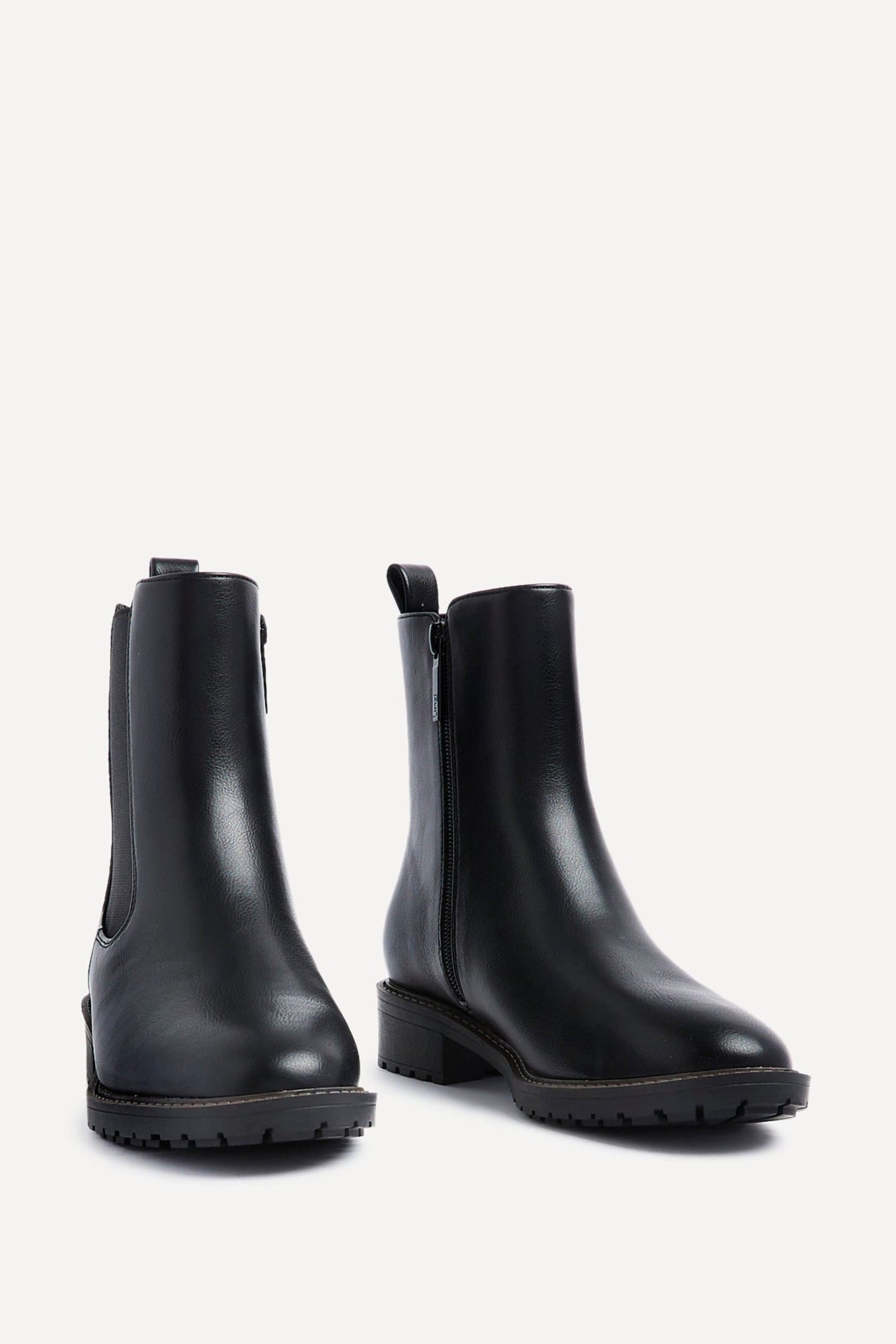 Linzi Dalston Black Faux Leather Classic Chelsea Boot image 3