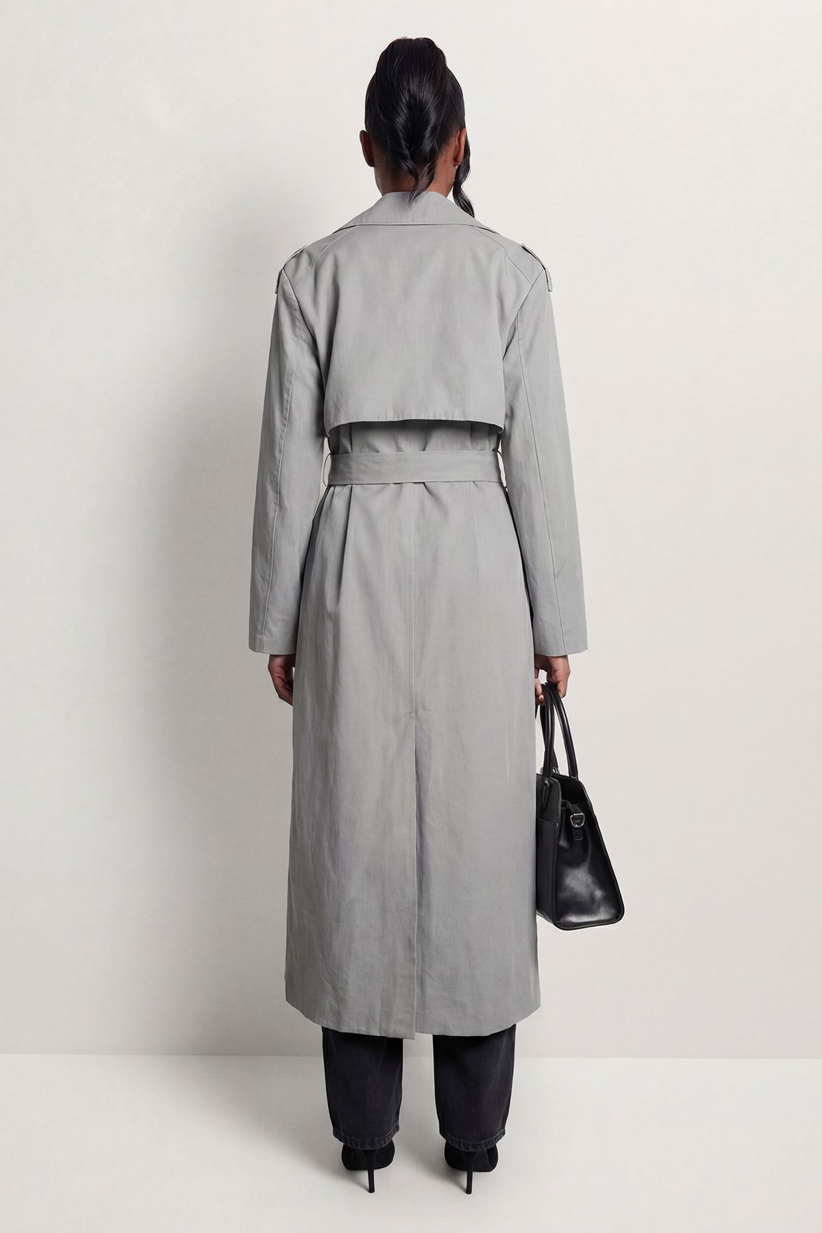 MissPap Tailored Maxi Trench Coat Grey image 3