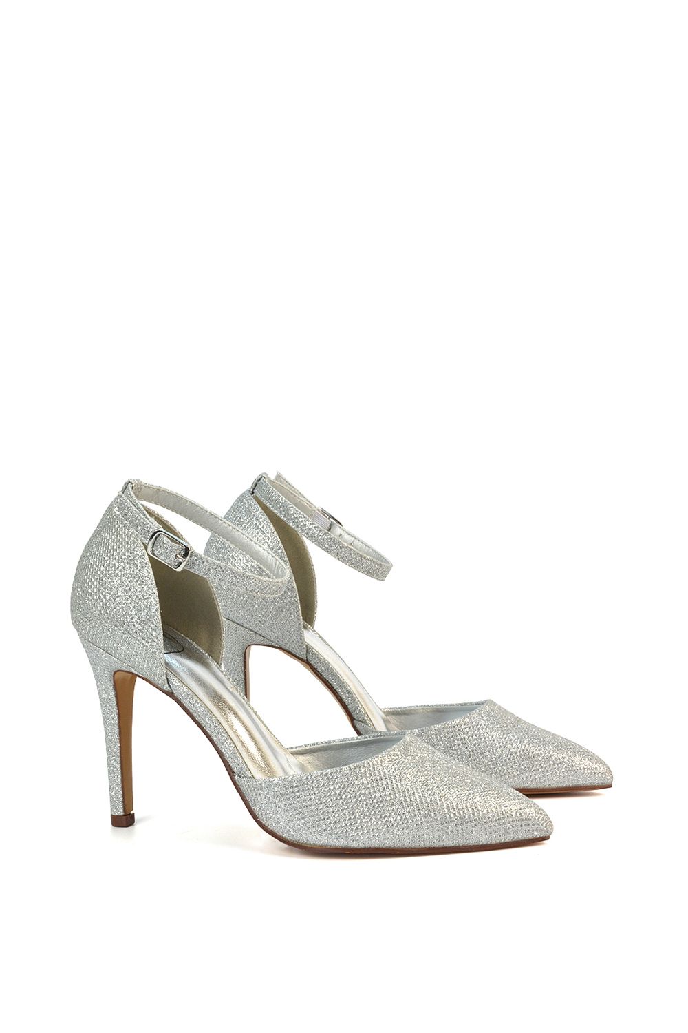 XY London 'Claire' D'Orsay Point Toe Ankle Strap Stiletto Heel Court Shoes image 3