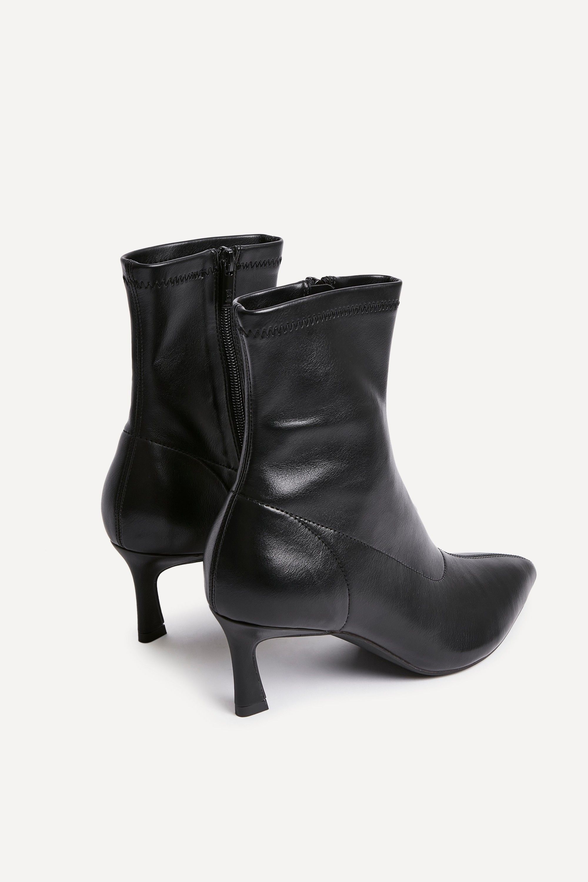 Linzi Upgrade Black Faux Suede Kitten Heel Sock Ankle Boot image 5