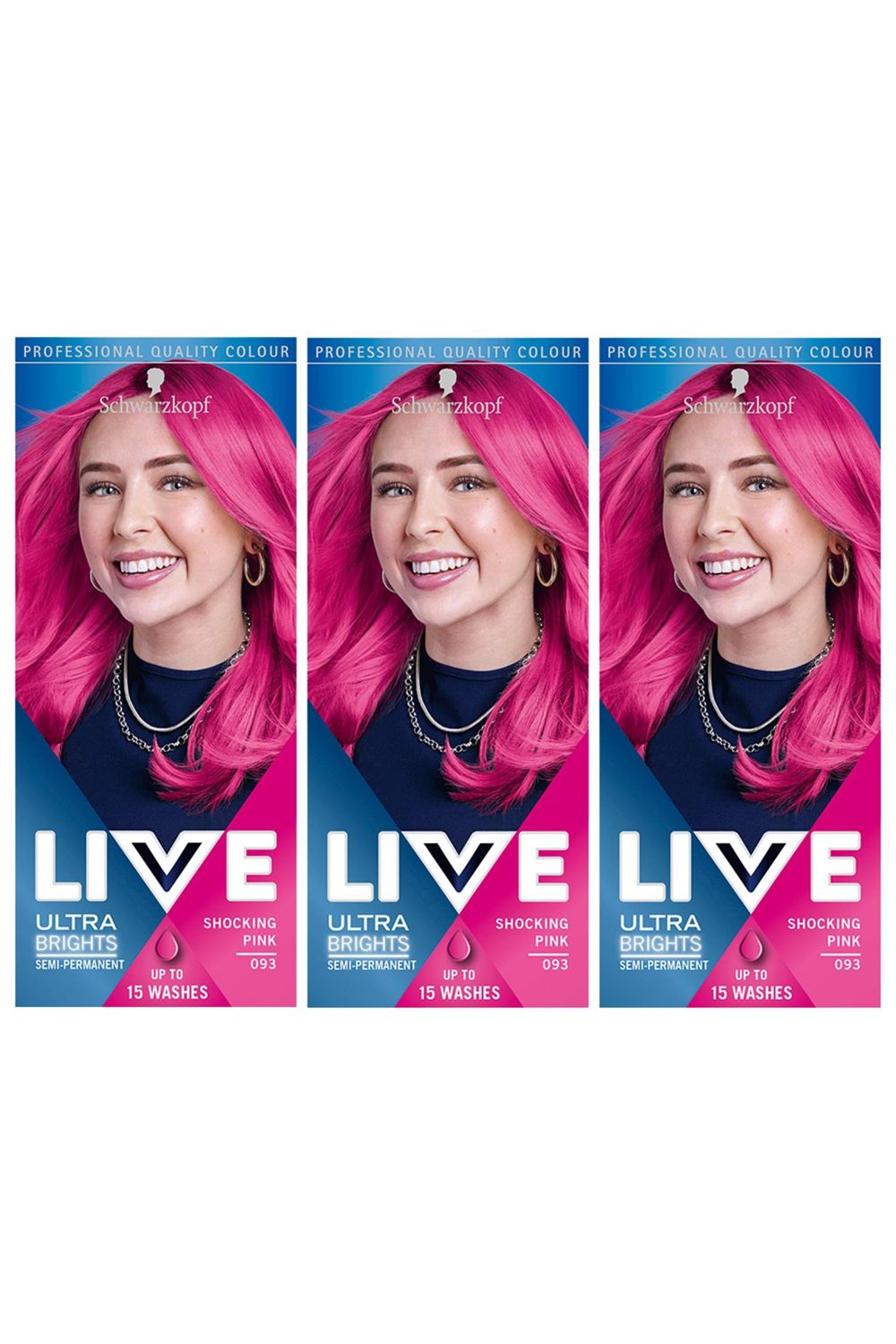 Schwarzkopf LIVE Shocking Pink 'Hair Dye' Ultra Brights 093 3x image 1