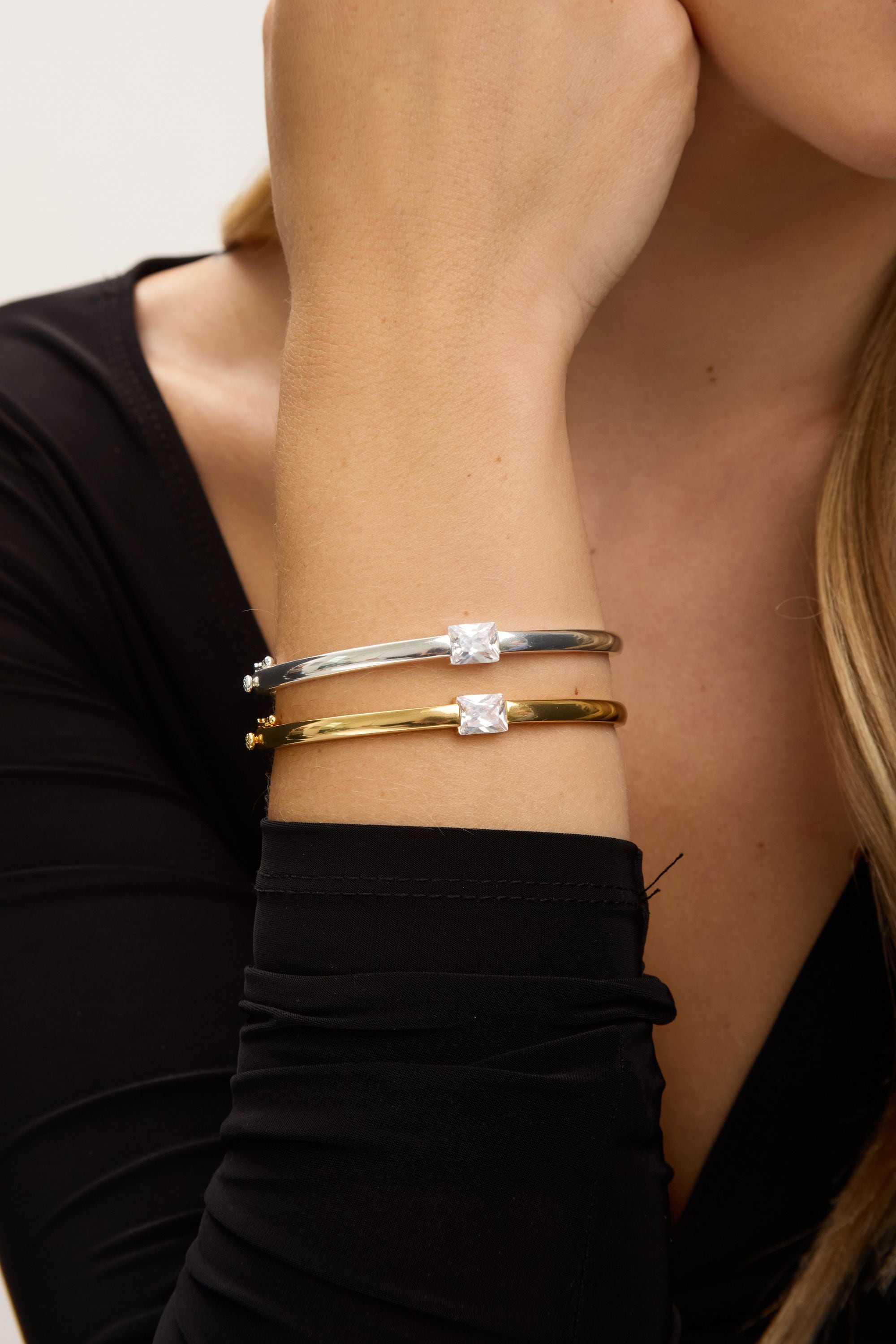 Jon Richard Silver Plated and Cubic Zirconia Stone Bangle image 2